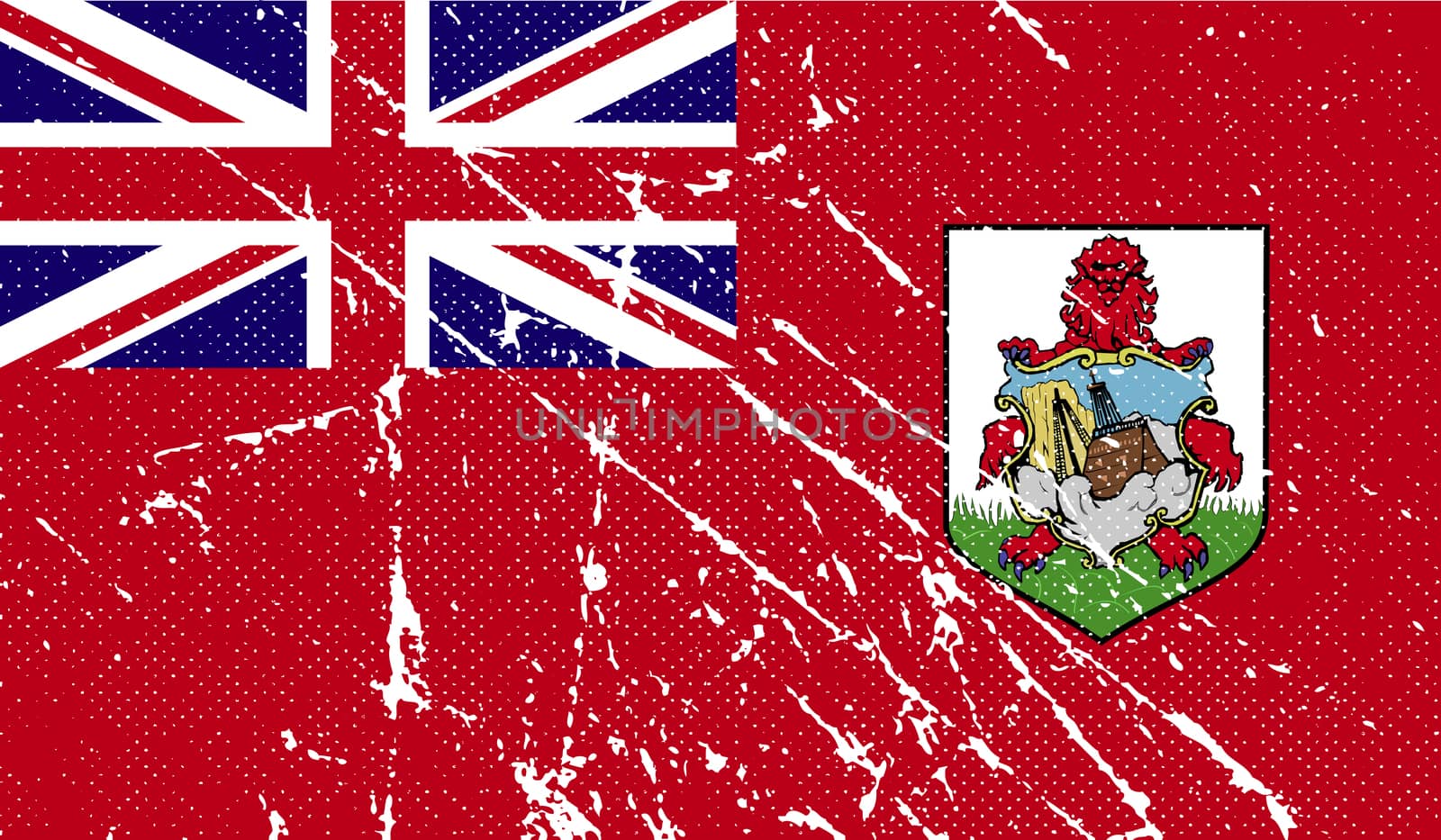 Flag of Bermuda with old texture.  by serhii_lohvyniuk