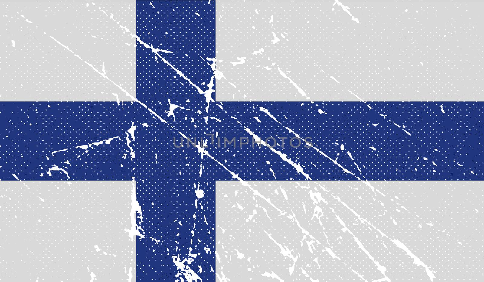 Flag of Finland with old texture.  illustration