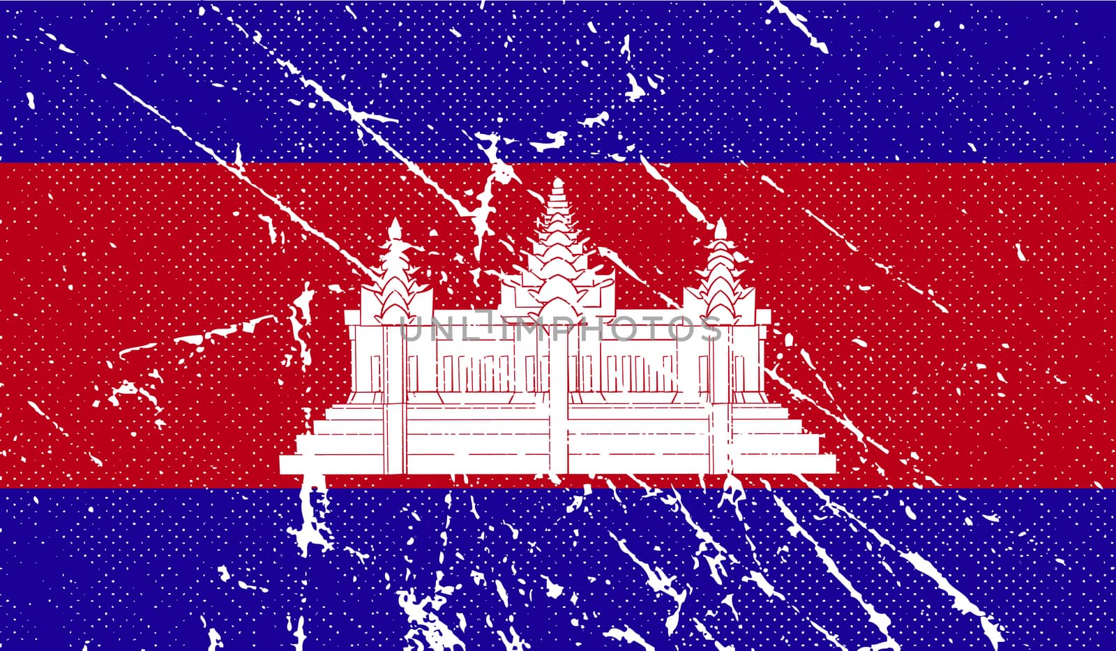 Flag of Cambodia with old texture.  by serhii_lohvyniuk