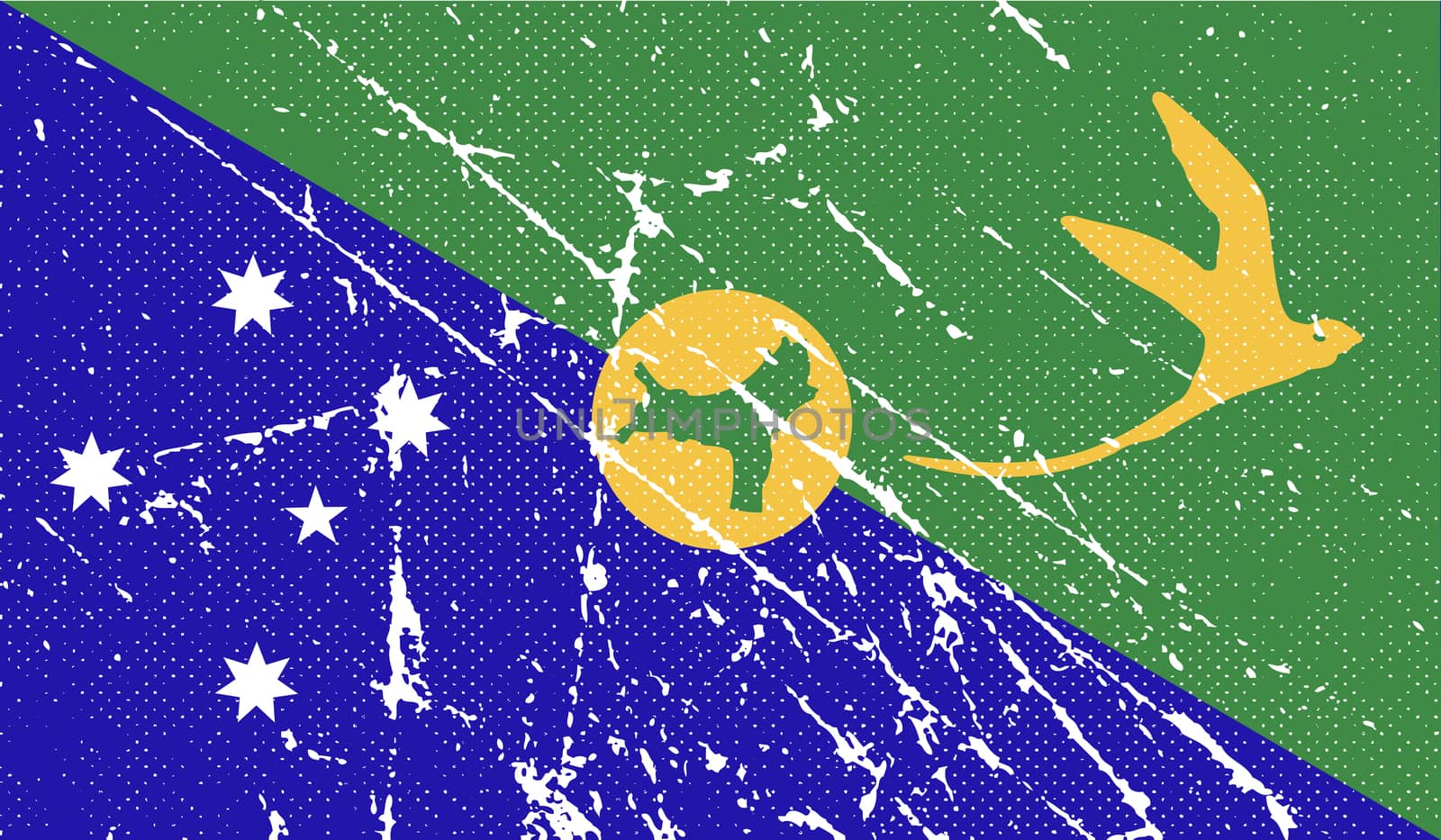 Flag of Christmas Island with old texture.  by serhii_lohvyniuk