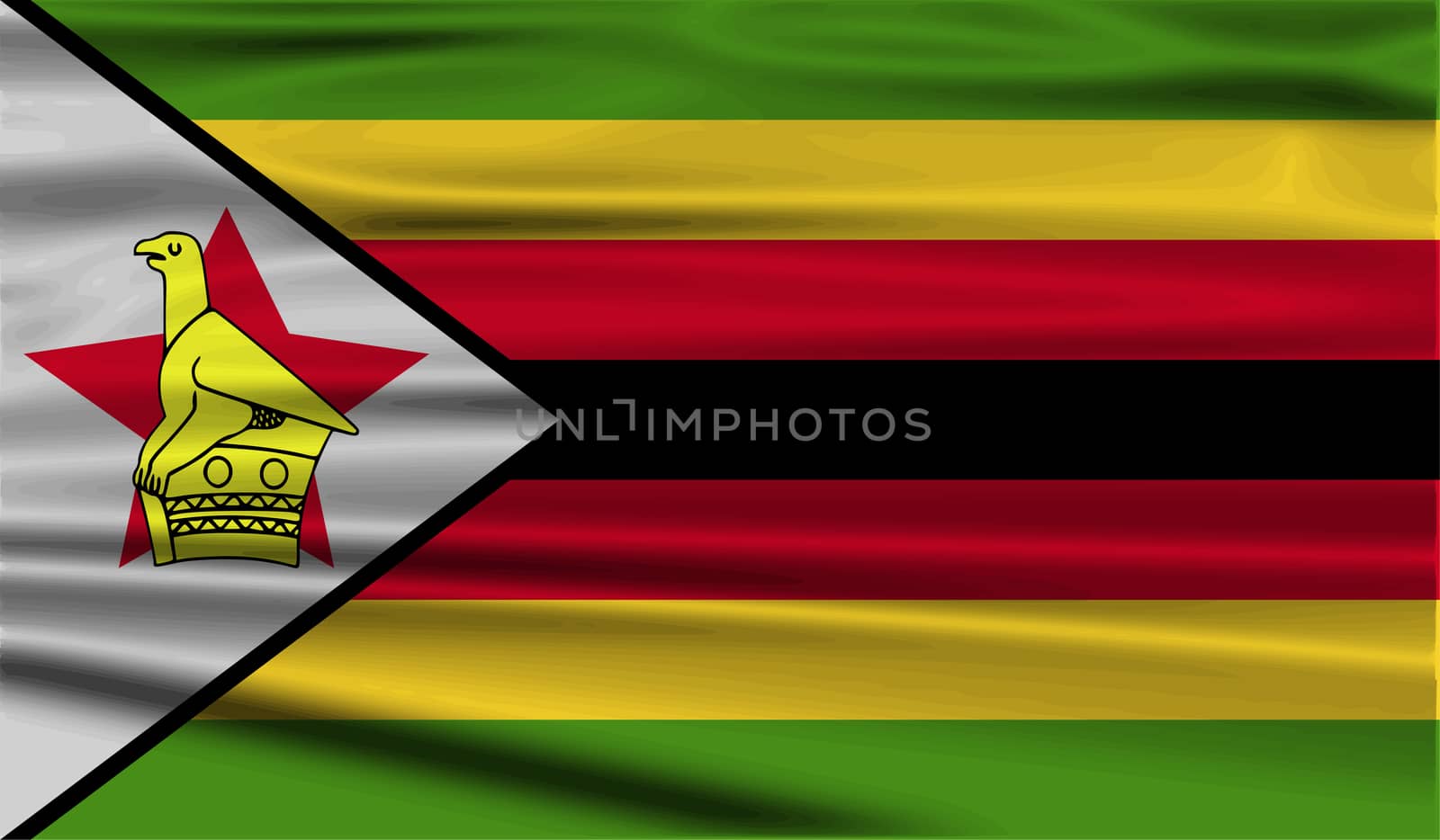 Flag of Zimbabwe with old texture.  illustration