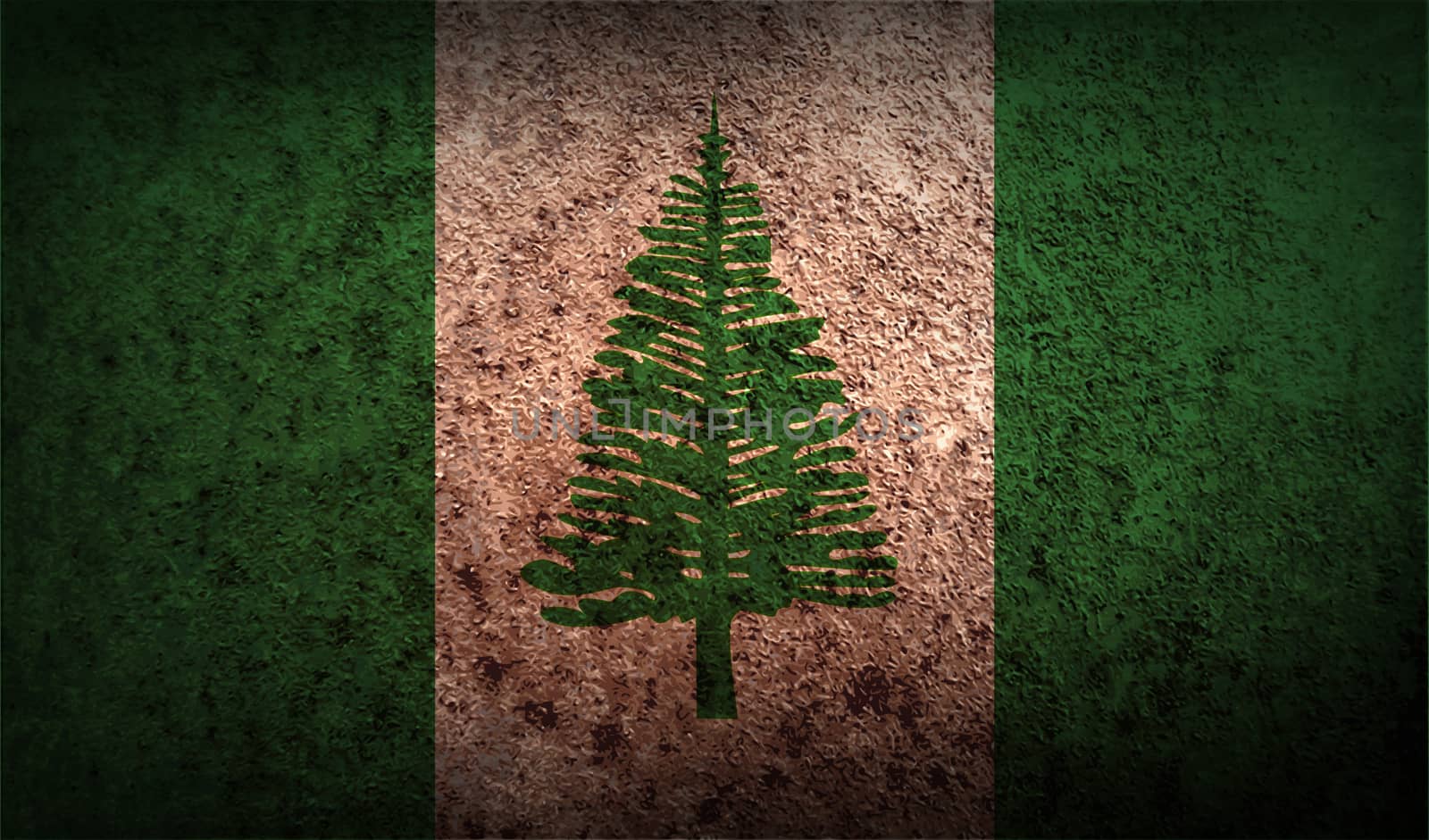 Flag of Norfolk Island with old texture.  by serhii_lohvyniuk