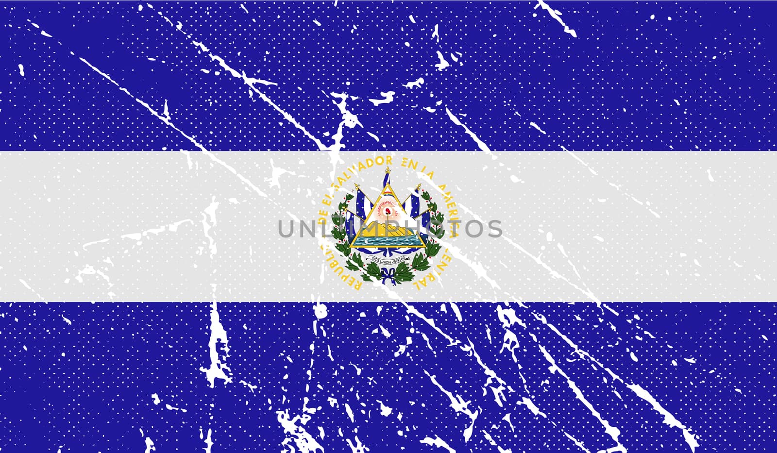 Flag of El Salvador with old texture.  by serhii_lohvyniuk
