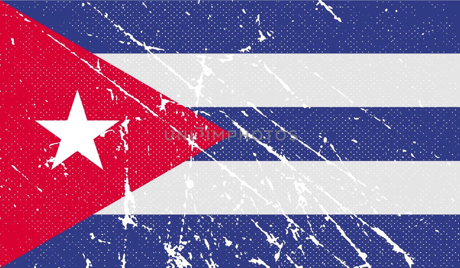 Flag of Cuba with old texture.  illustration