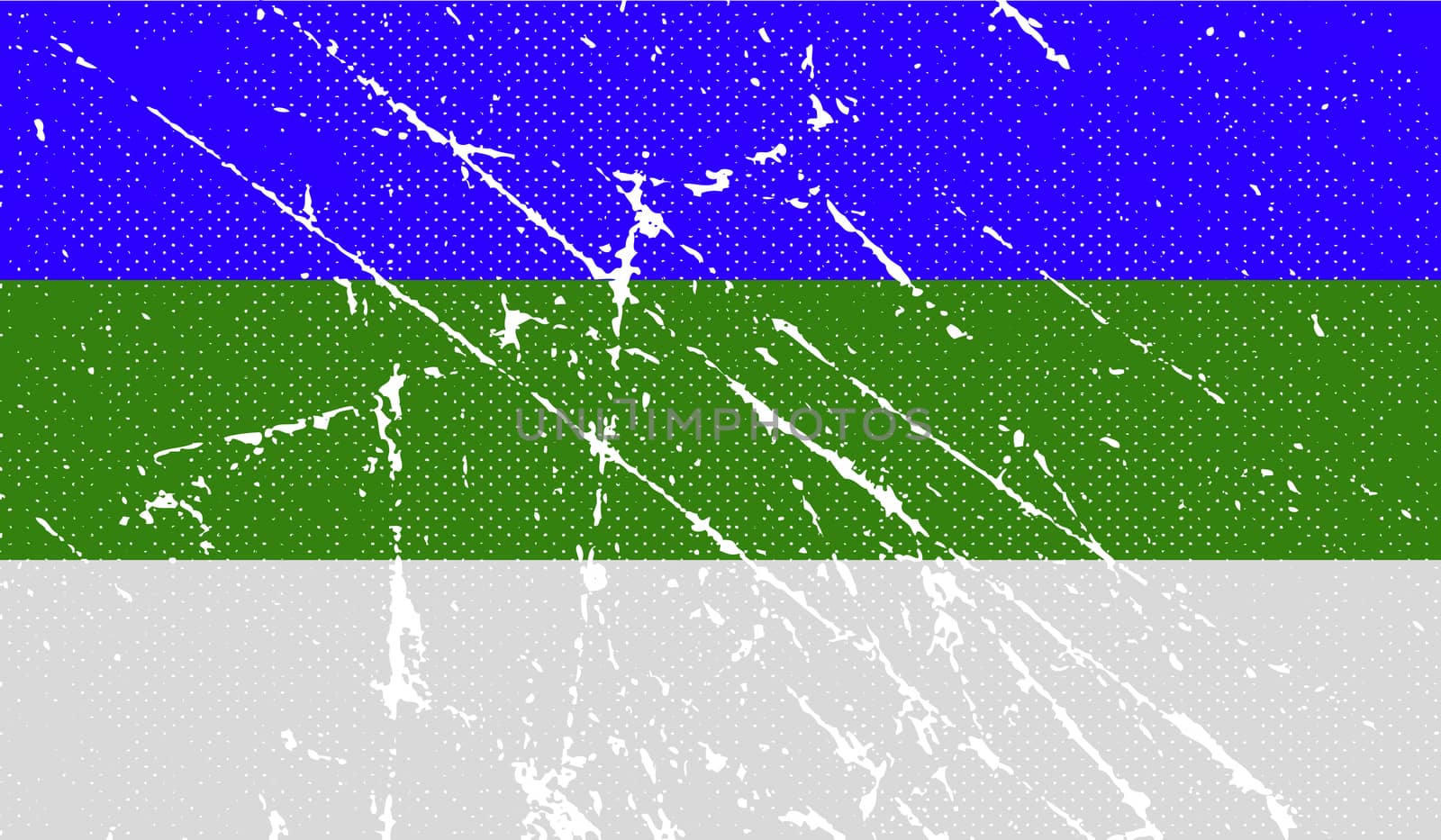 Flag of Komi with old texture.  illustration