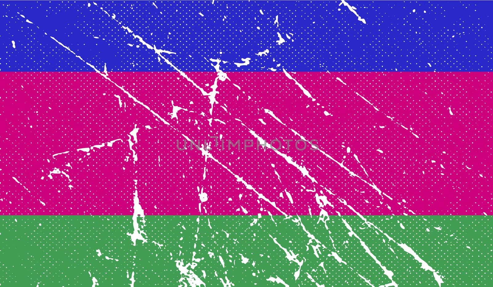 Flag of Kuban Peoples Republic with old texture.  illustration