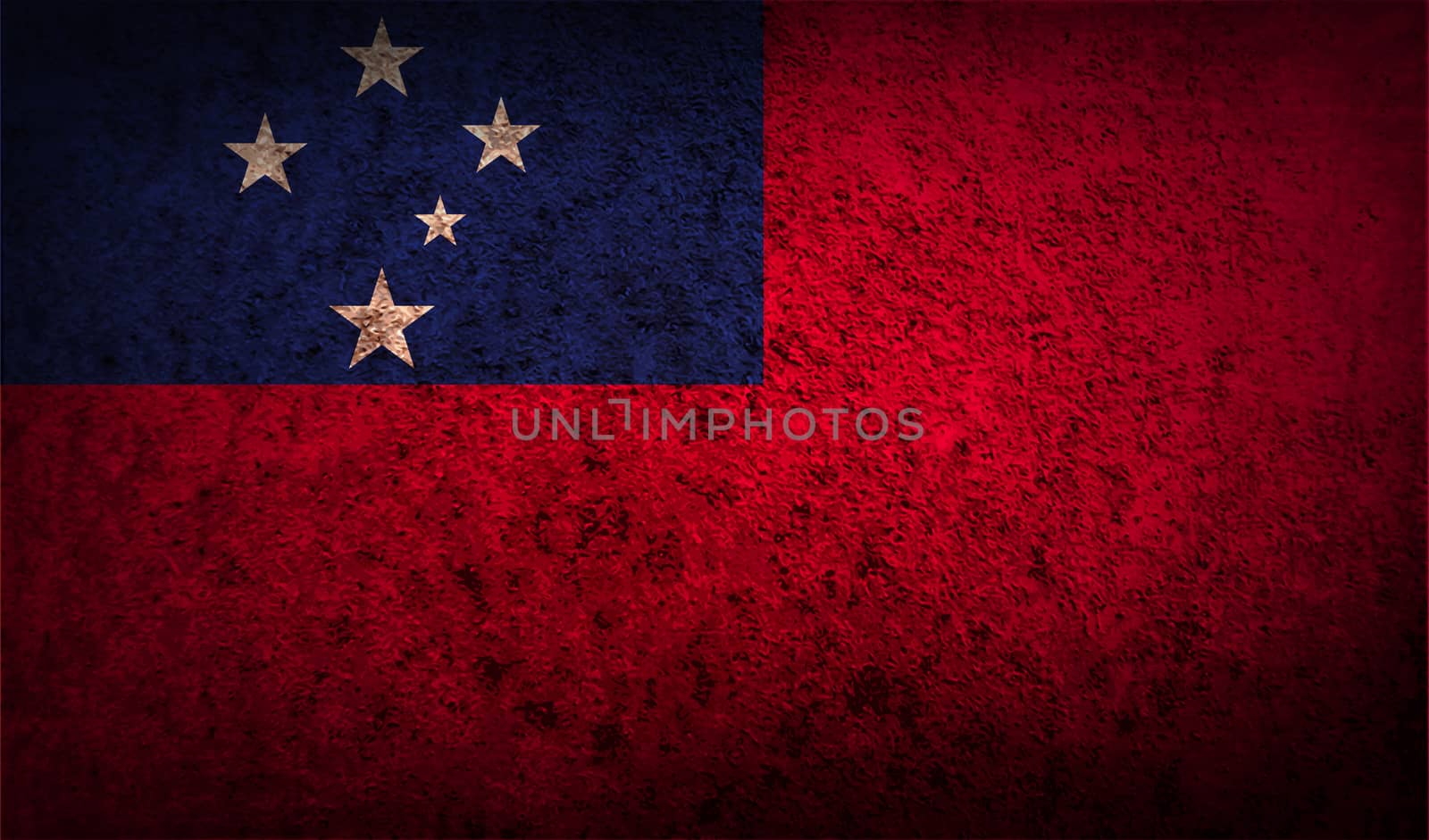 Flag of Samoa with old texture.  illustration