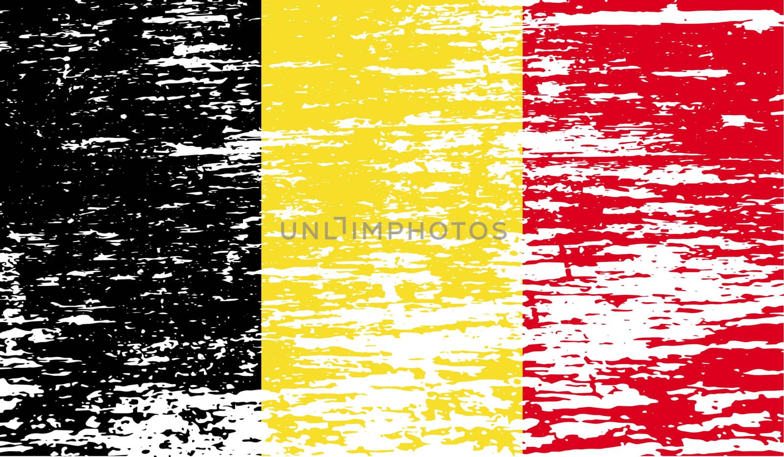 Flag of Belgium with old texture.  illustration