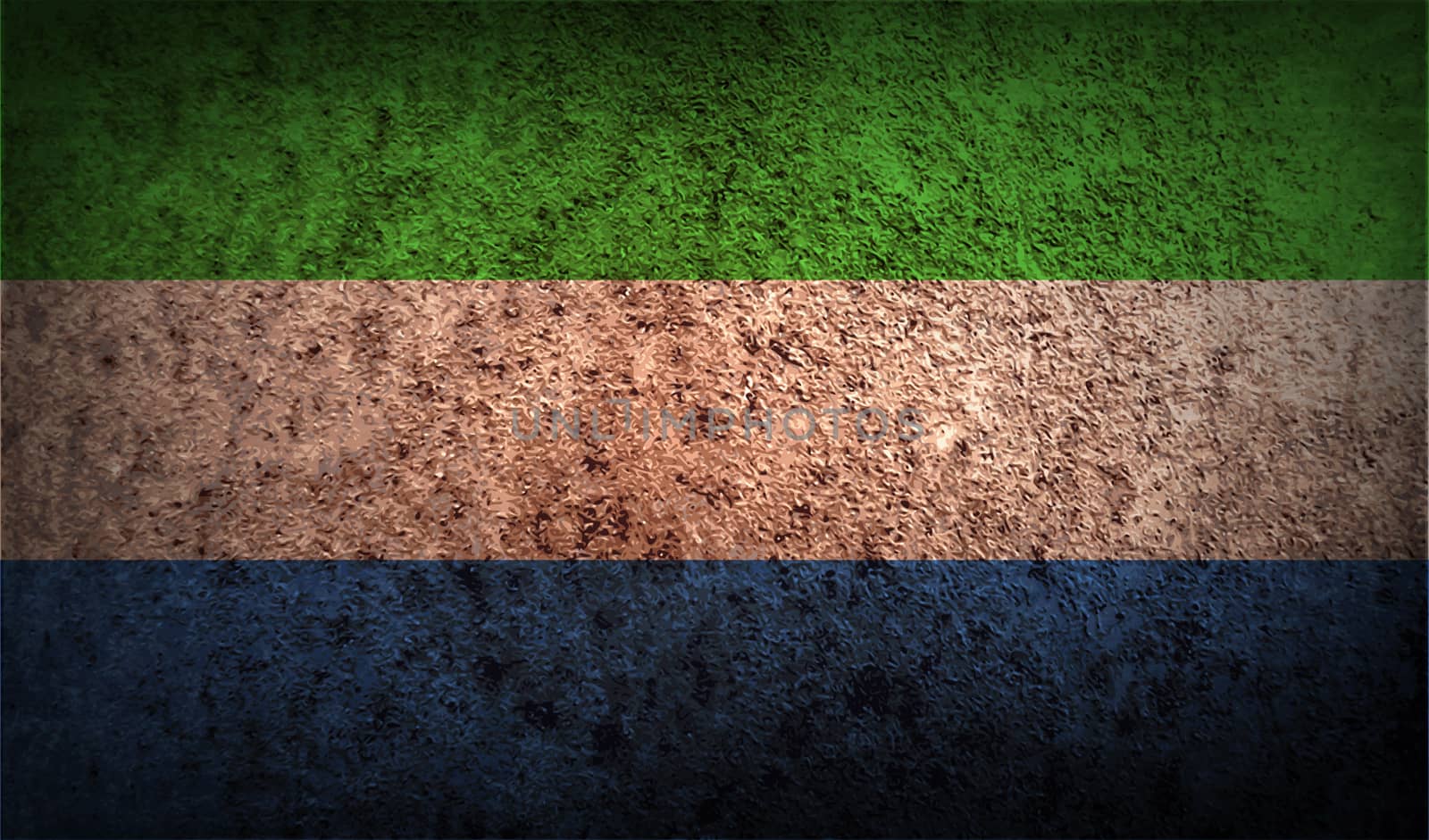 Flag of Sierra Leone with old texture.  illustration