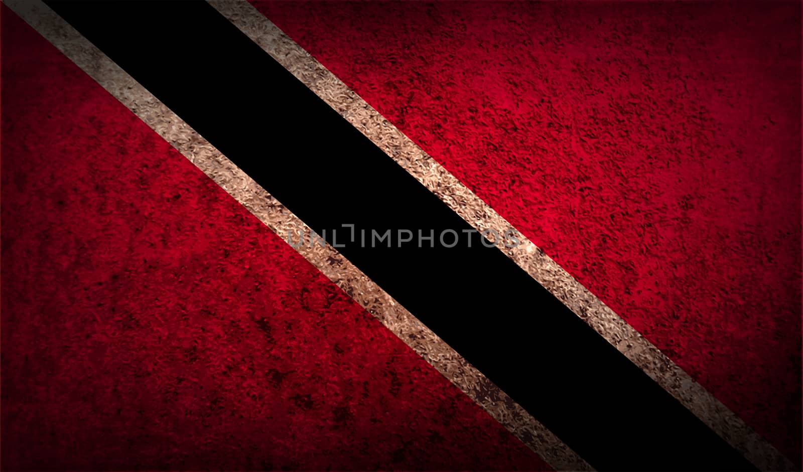 Flag of Trinidad and Tobago with old texture.  illustration