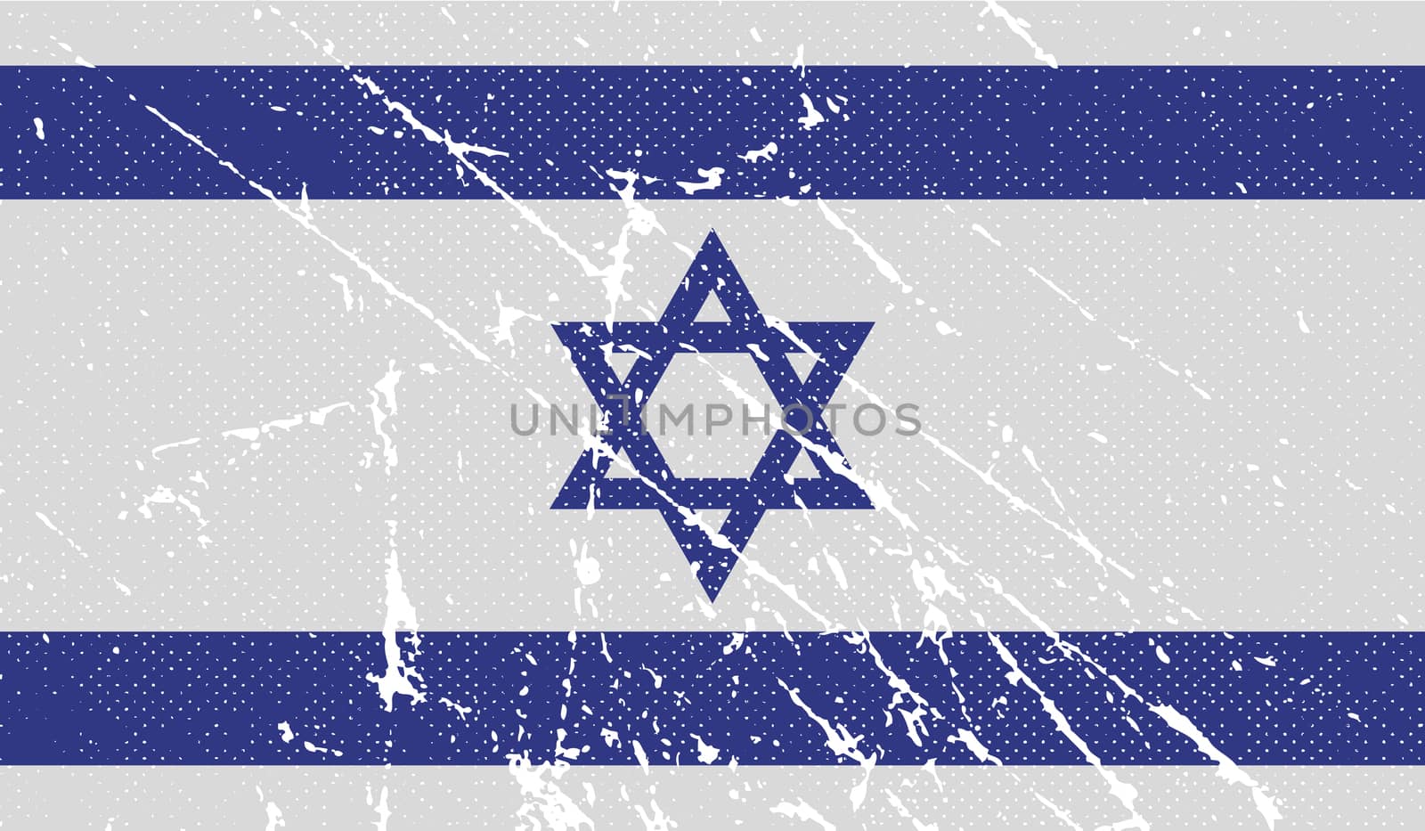 Flag of Israe with old texture.  illustration