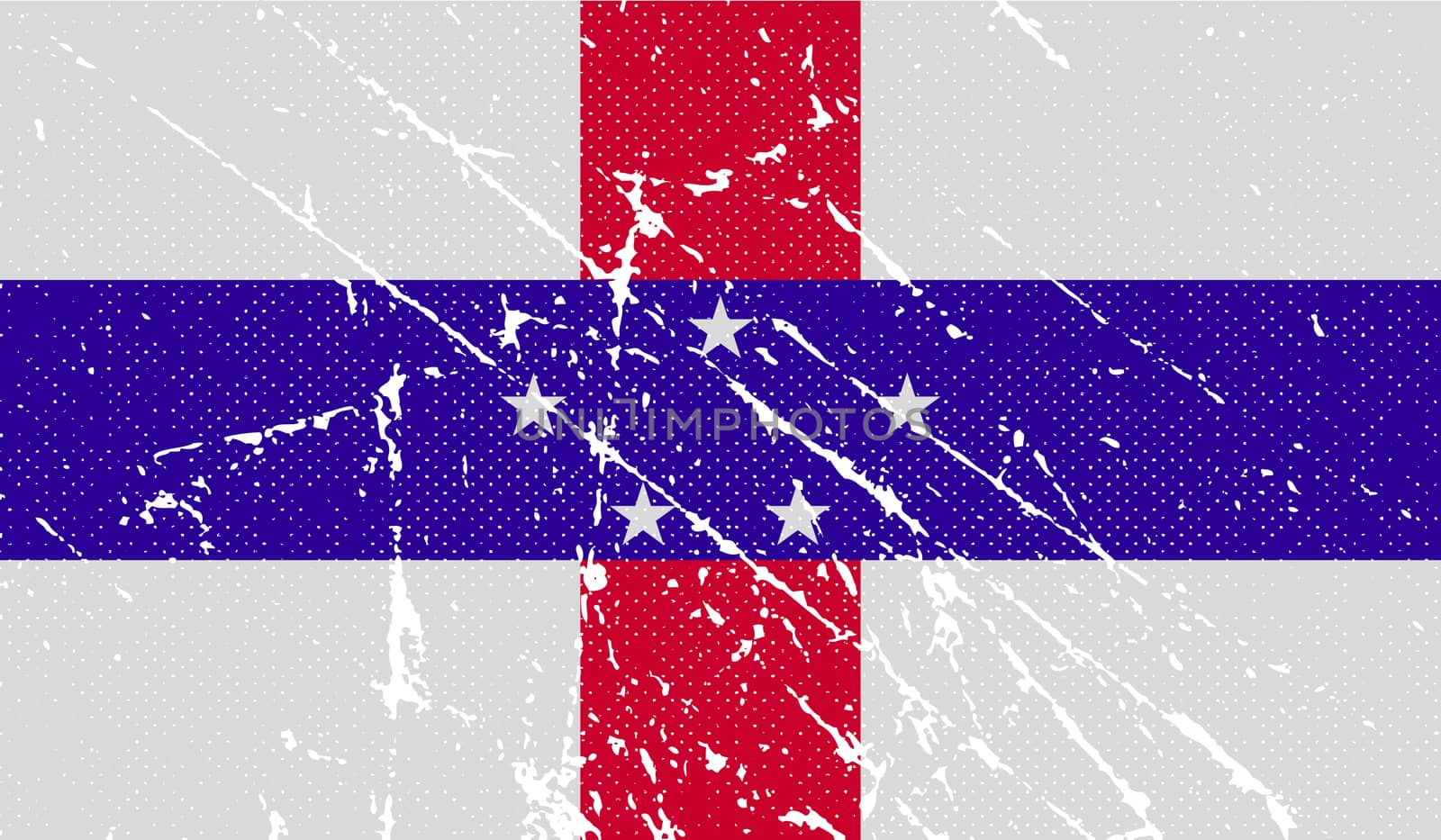 Flag of Netherlands Antilles with old texture.  illustration