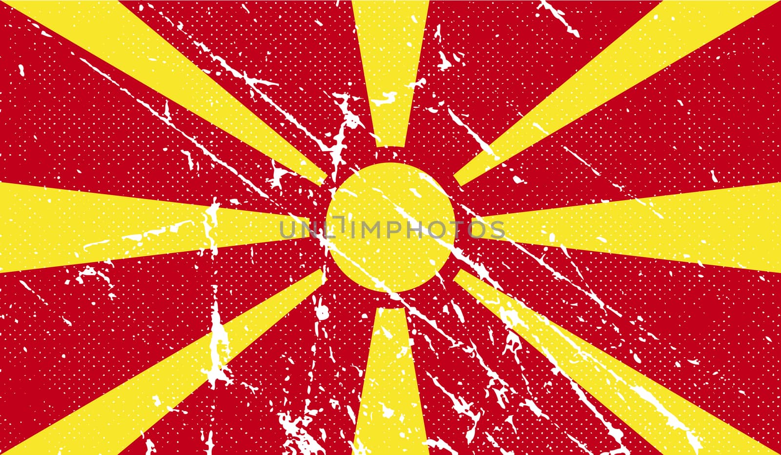 Flag of Macedonia with old texture.  illustration