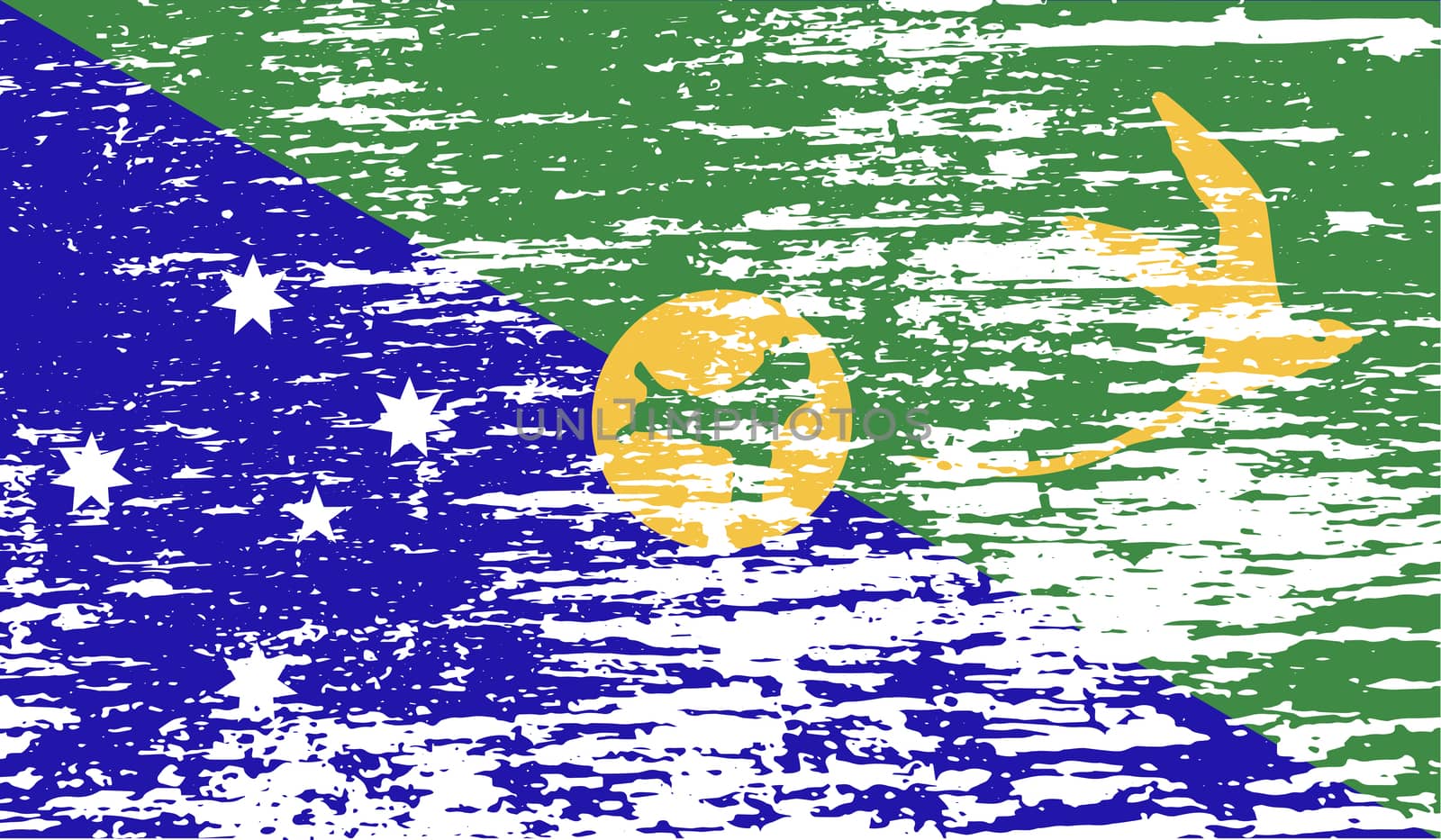 Flag of Christmas Island with old texture.  by serhii_lohvyniuk