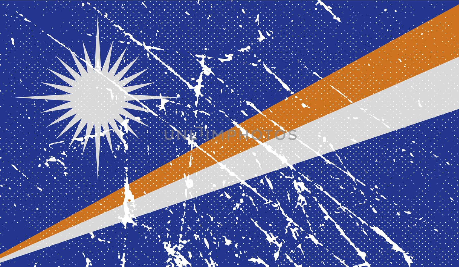 Flag of Marshall Islands with old texture.  illustration