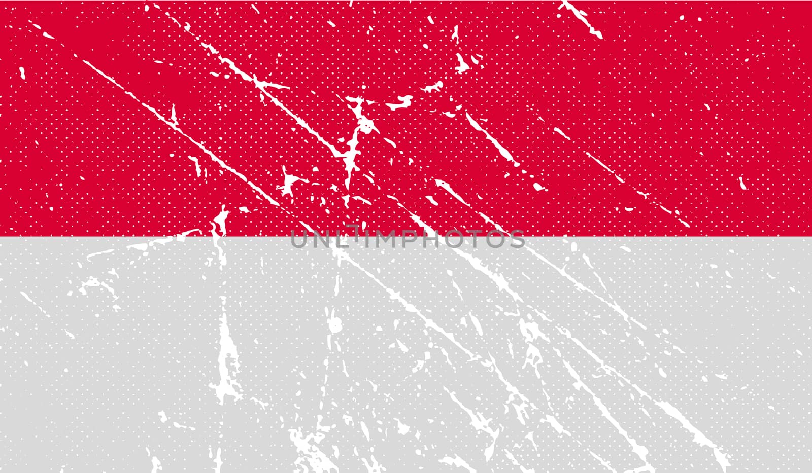 Flag of Monaco with old texture.  illustration