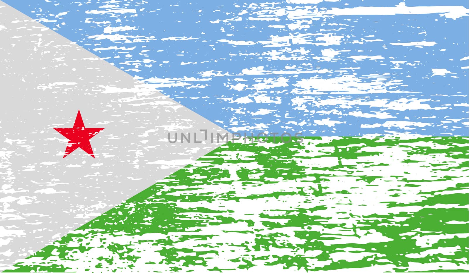 Flag of Djibouti with old texture.  by serhii_lohvyniuk