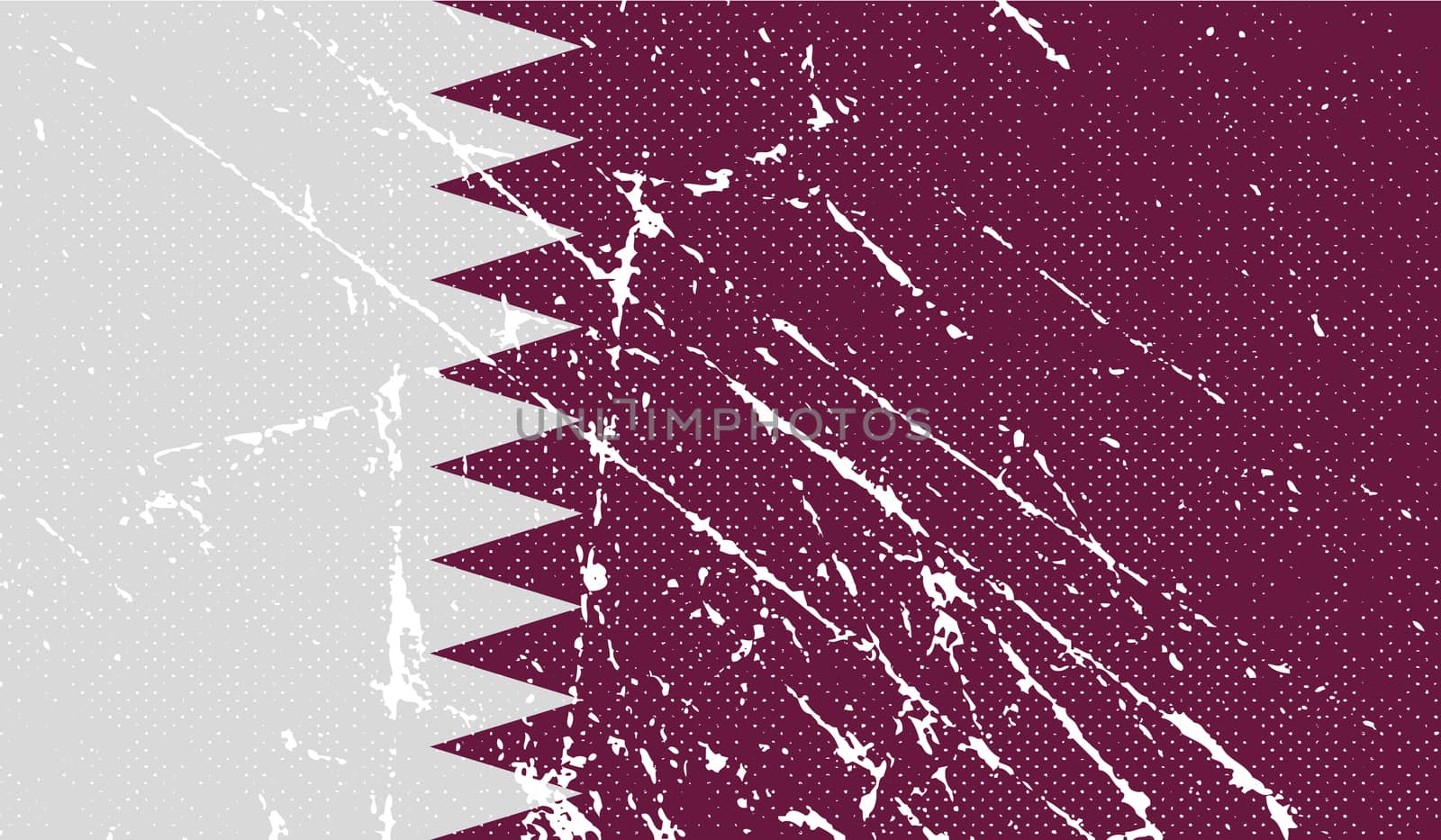 Flag of Qatar with old texture.  illustration