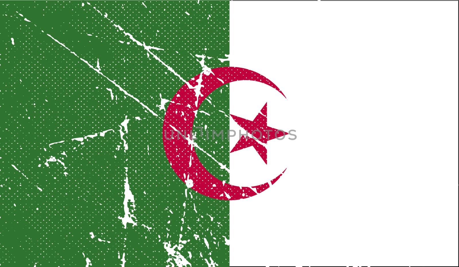 Flag of Algeria with old texture.  by serhii_lohvyniuk