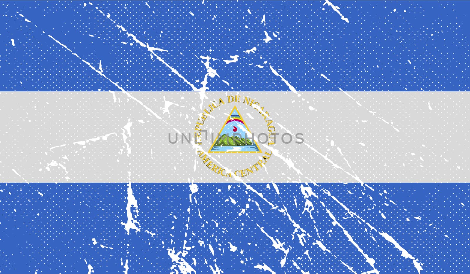 Flag of Nicaragua with old texture.  by serhii_lohvyniuk