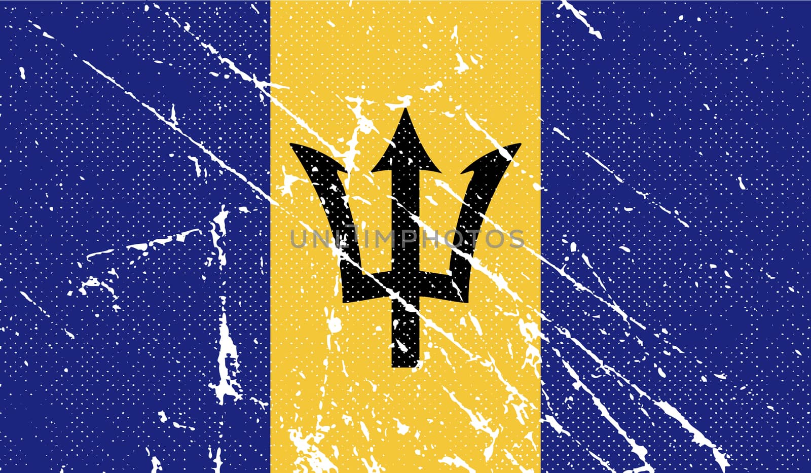 Flag of Barbados with old texture.  by serhii_lohvyniuk