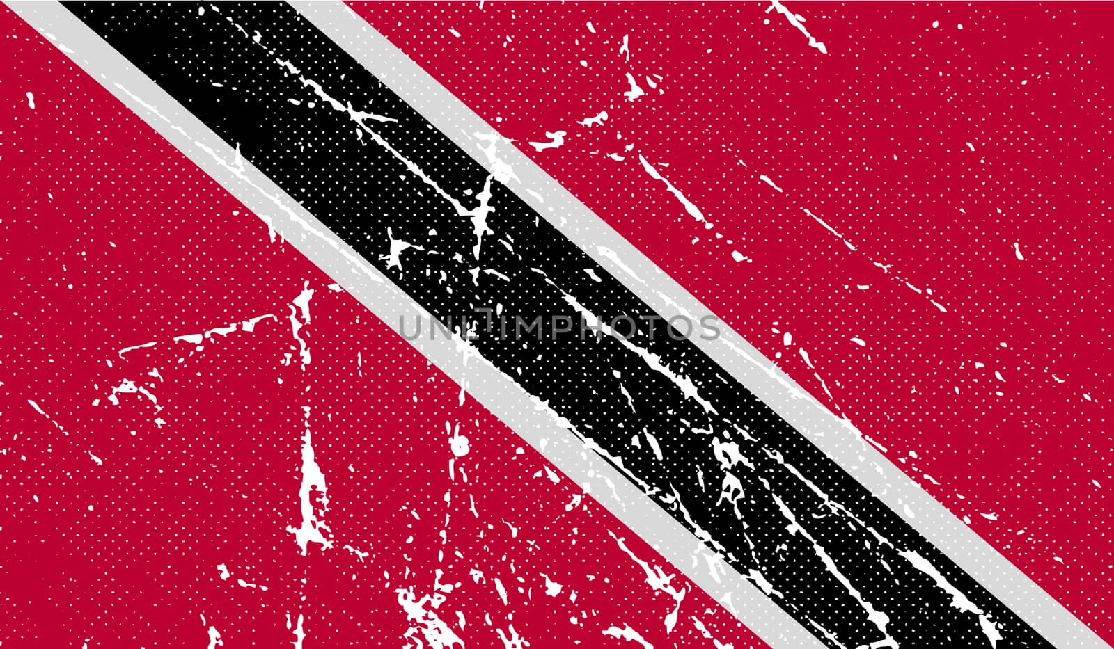 Flag of Trinidad and Tobago with old texture.  illustration