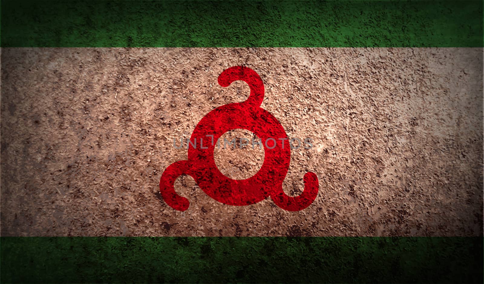 Flag of Ingushetia with old texture.  illustration