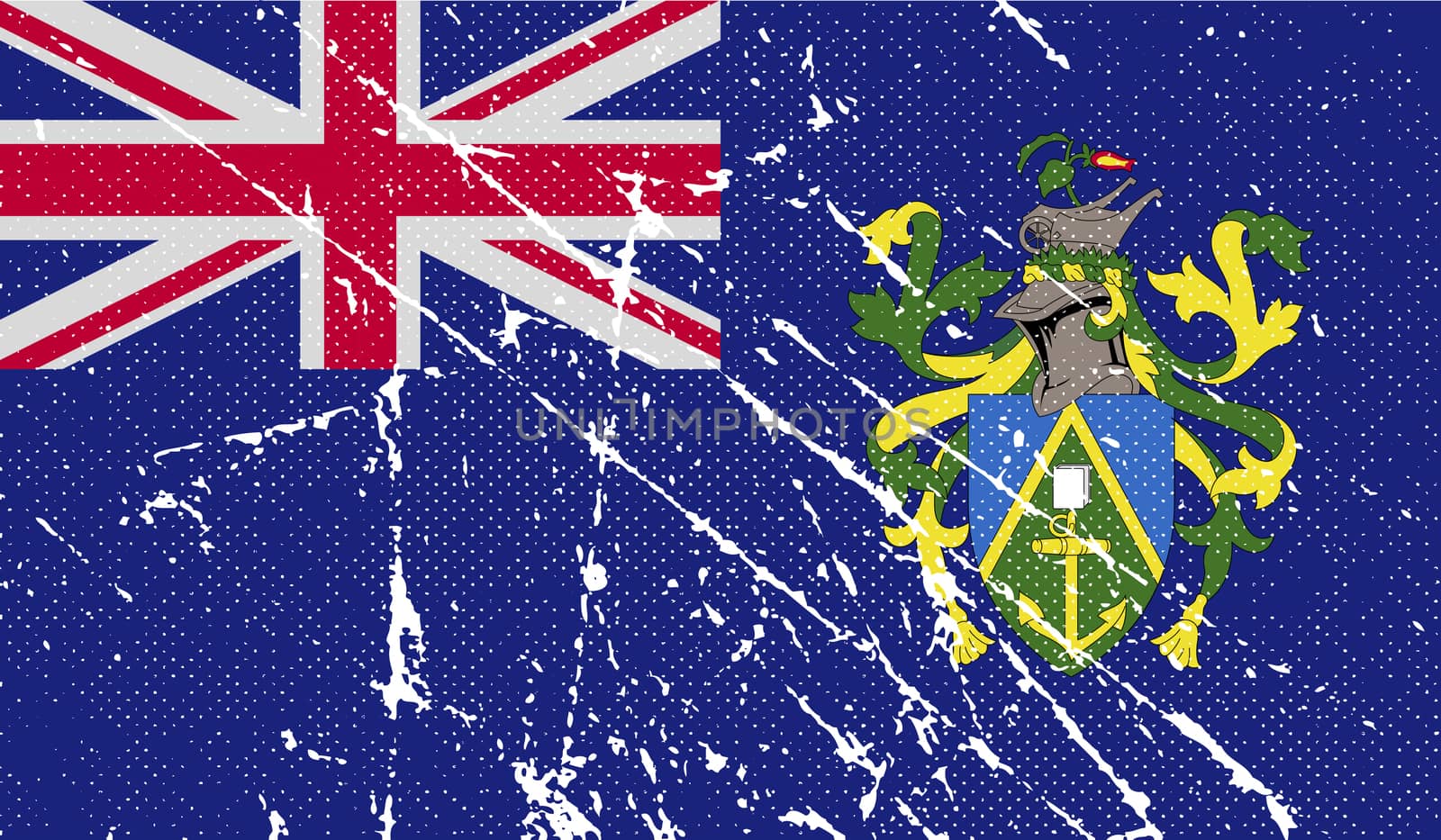 Flag of Pitcairn Islands with old texture.  by serhii_lohvyniuk