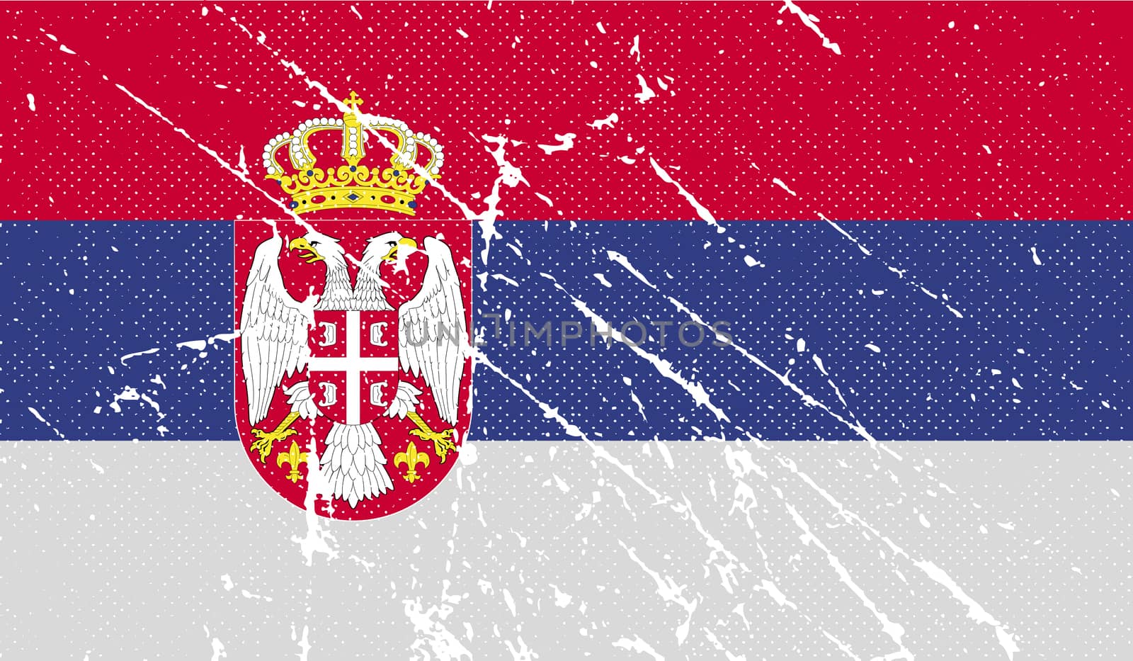 Flag of Serbia with old texture.  by serhii_lohvyniuk