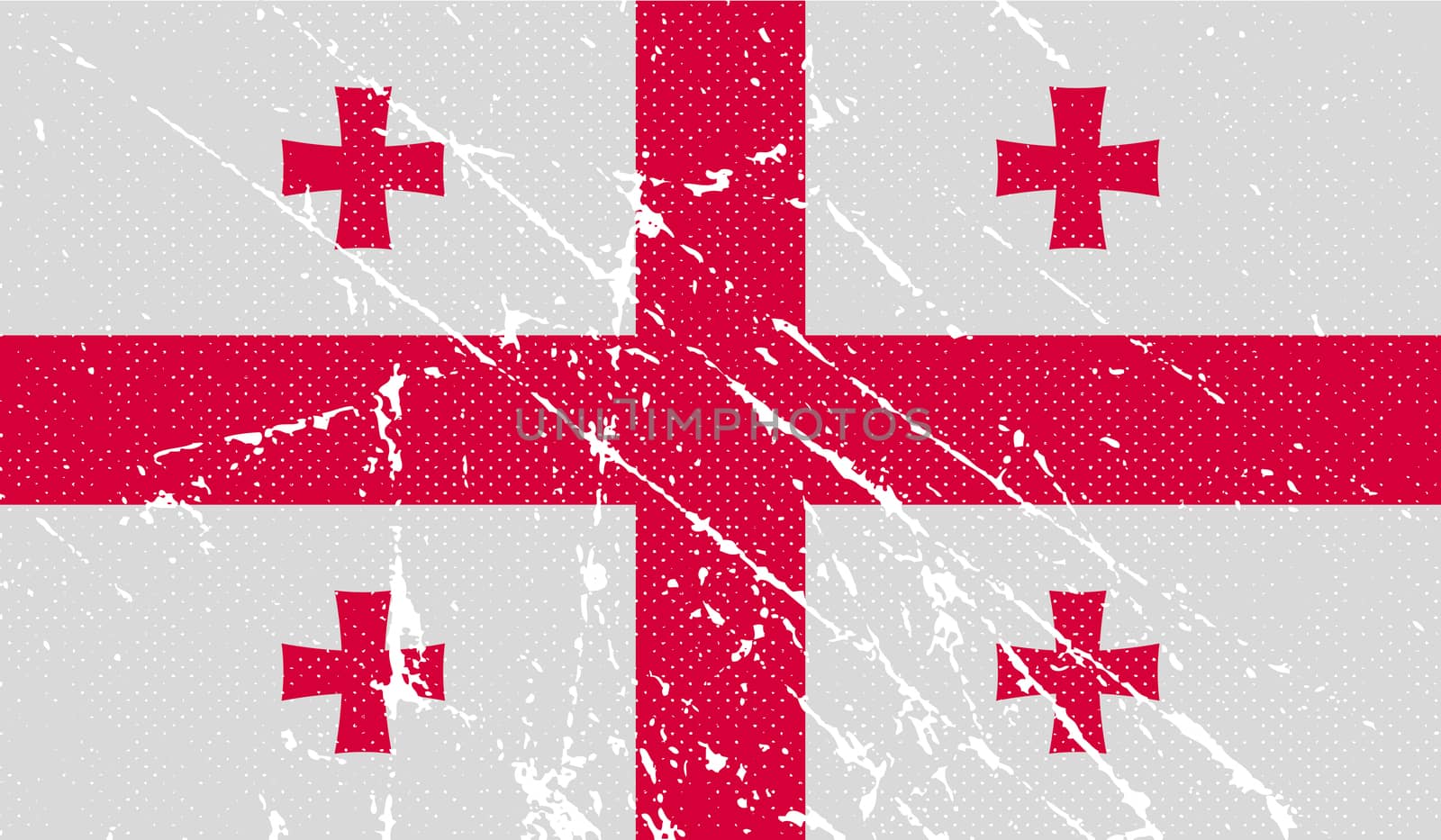 Flag of Georgia with old texture.  illustration