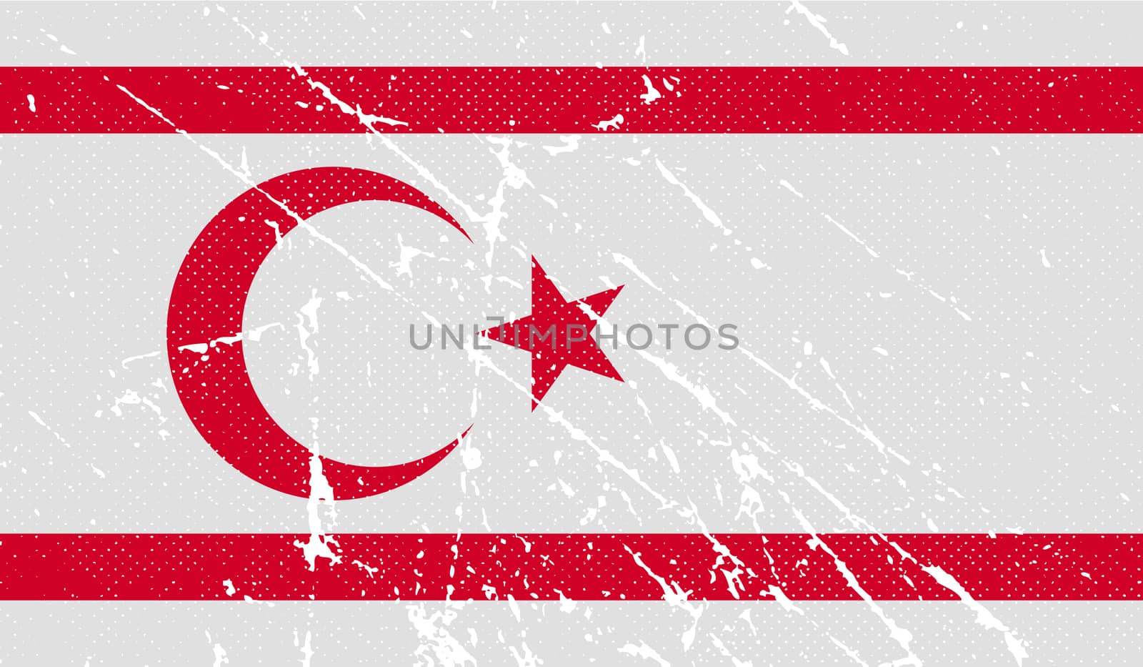 Flag of Turkish and Northern Cyprus with old texture.  by serhii_lohvyniuk