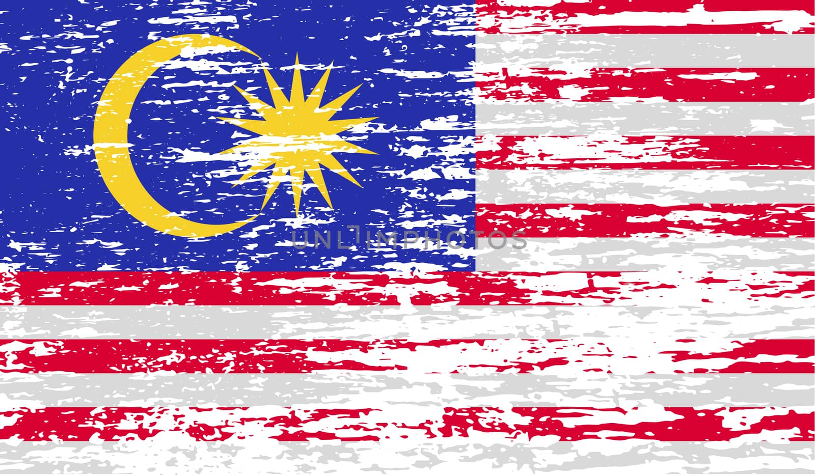 Flag of Malaysia with old texture.  by serhii_lohvyniuk