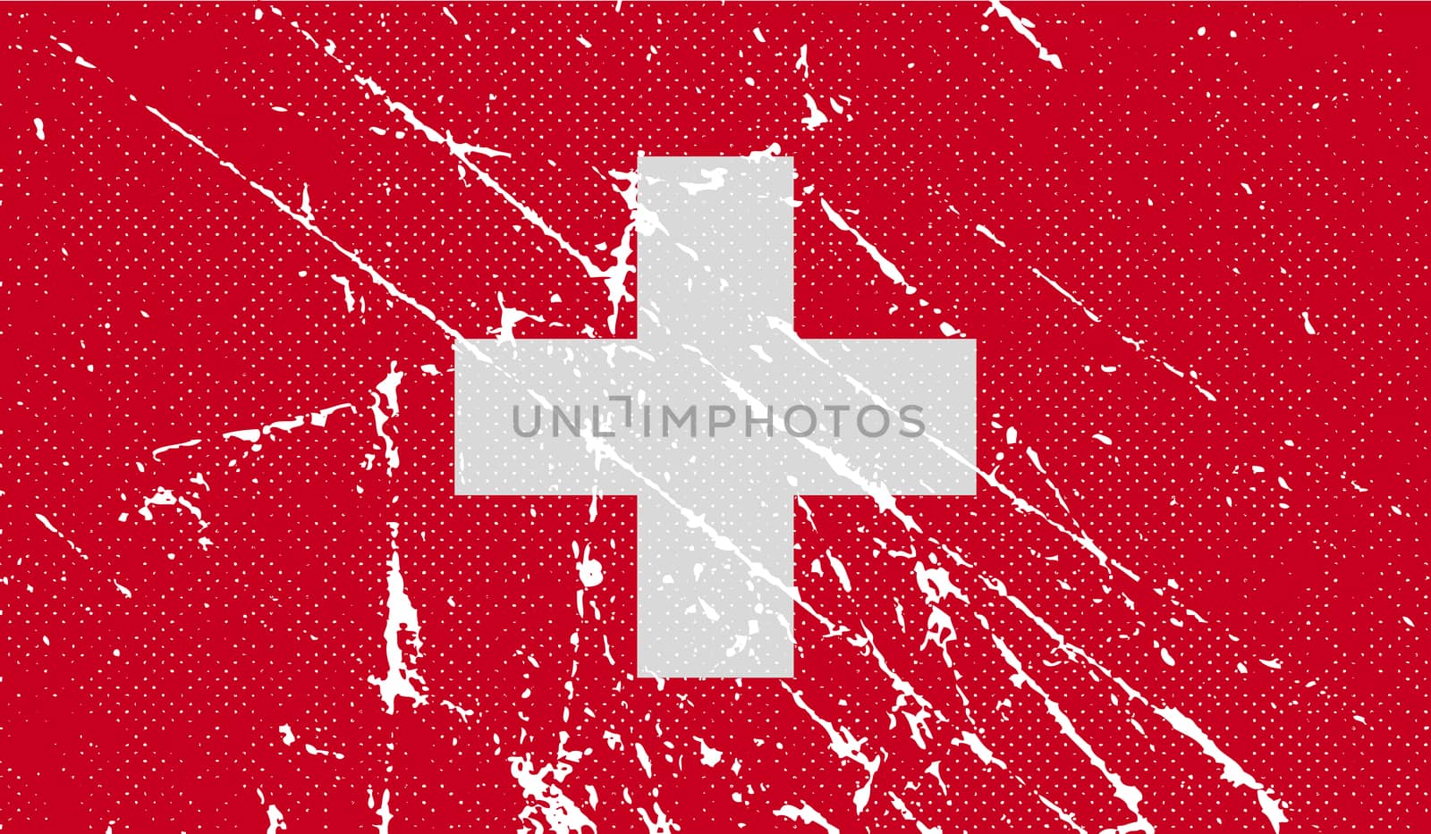 Flag of Switzerland with old texture.  illustration