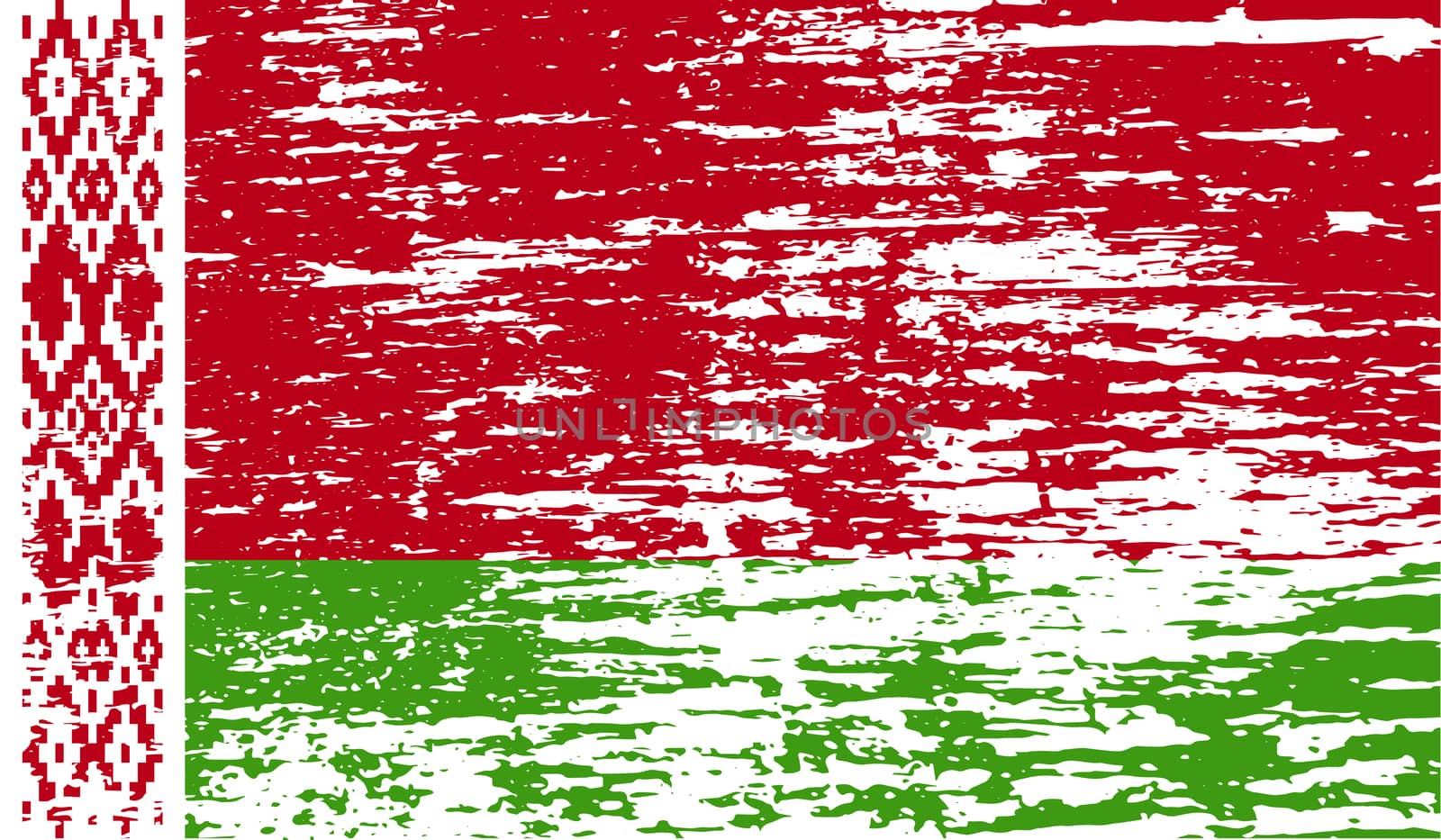 Flag of Belarus with old texture.  illustration