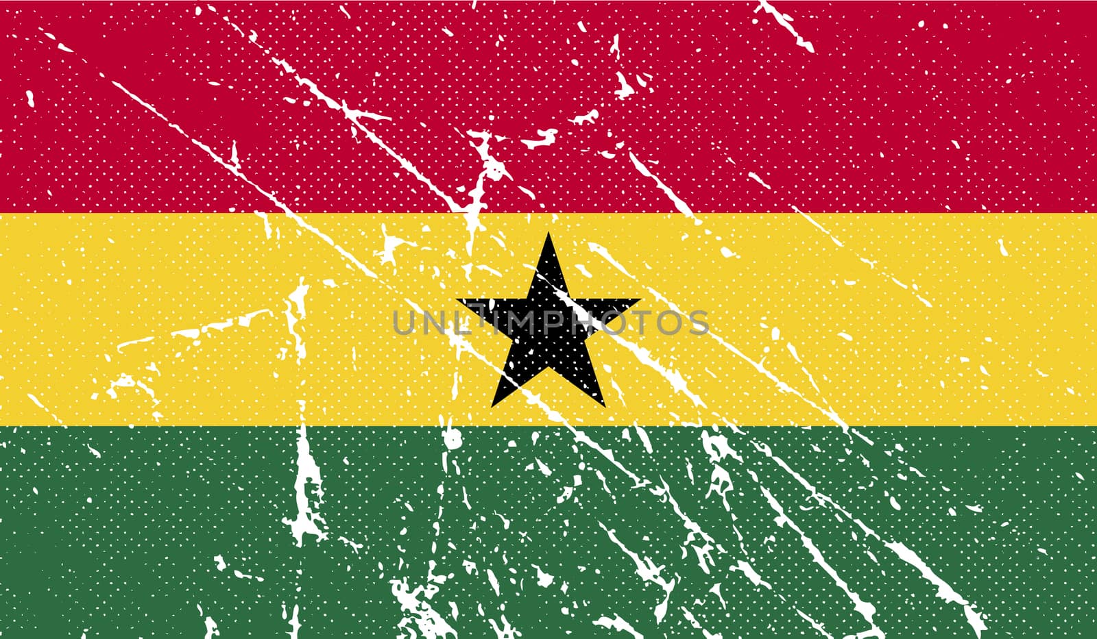 Flag of Ghana with old texture.  by serhii_lohvyniuk