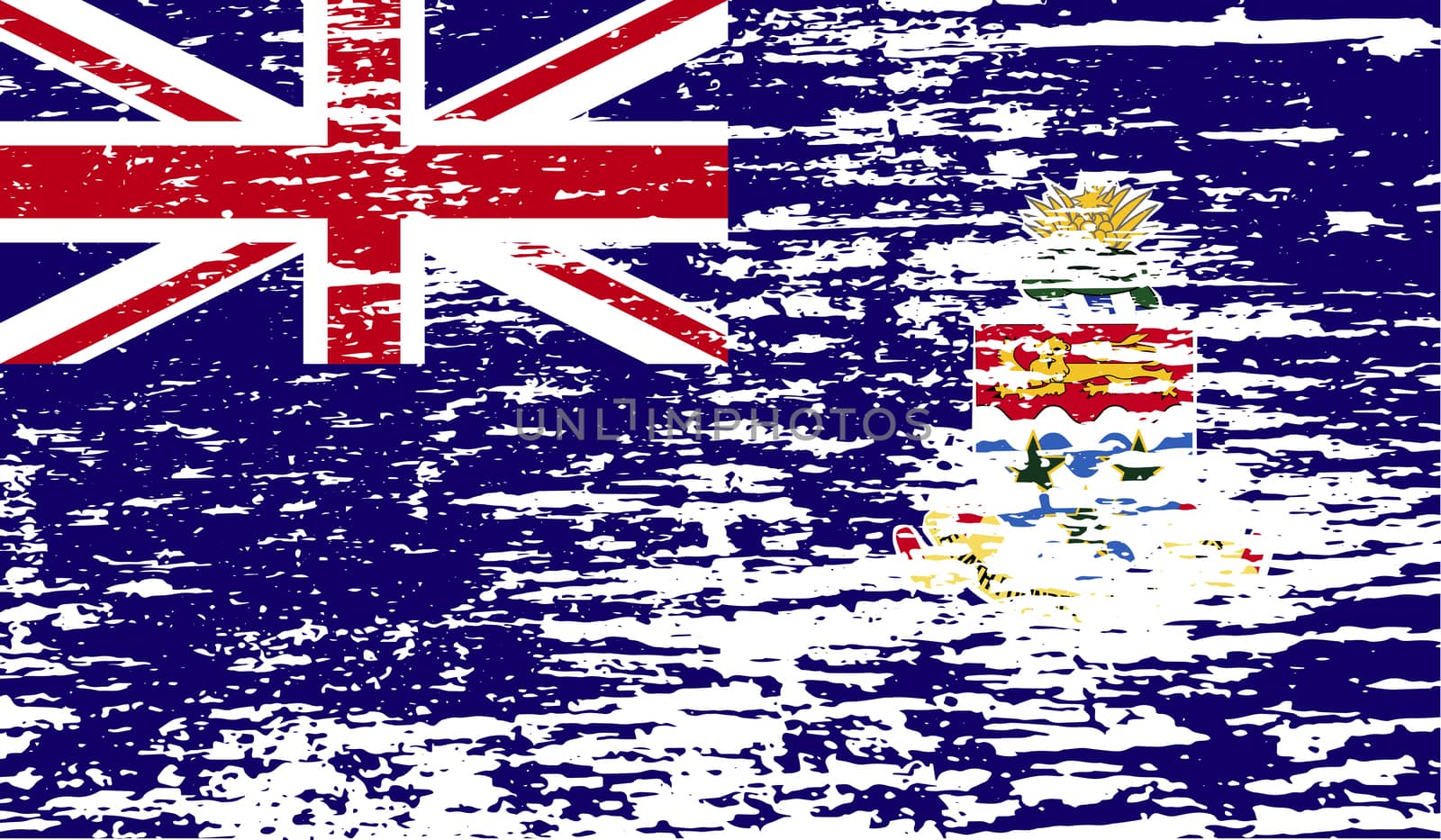 Flag of Cayman Islands with old texture.  illustration