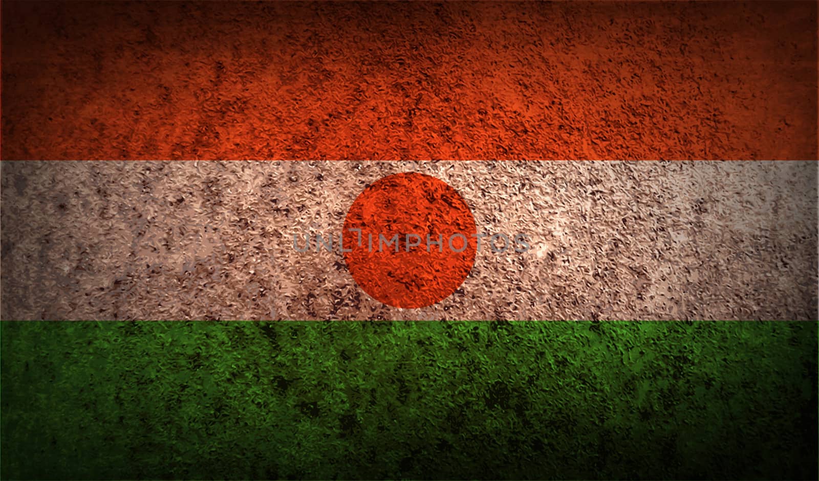 Flag of Niger with old texture.  by serhii_lohvyniuk