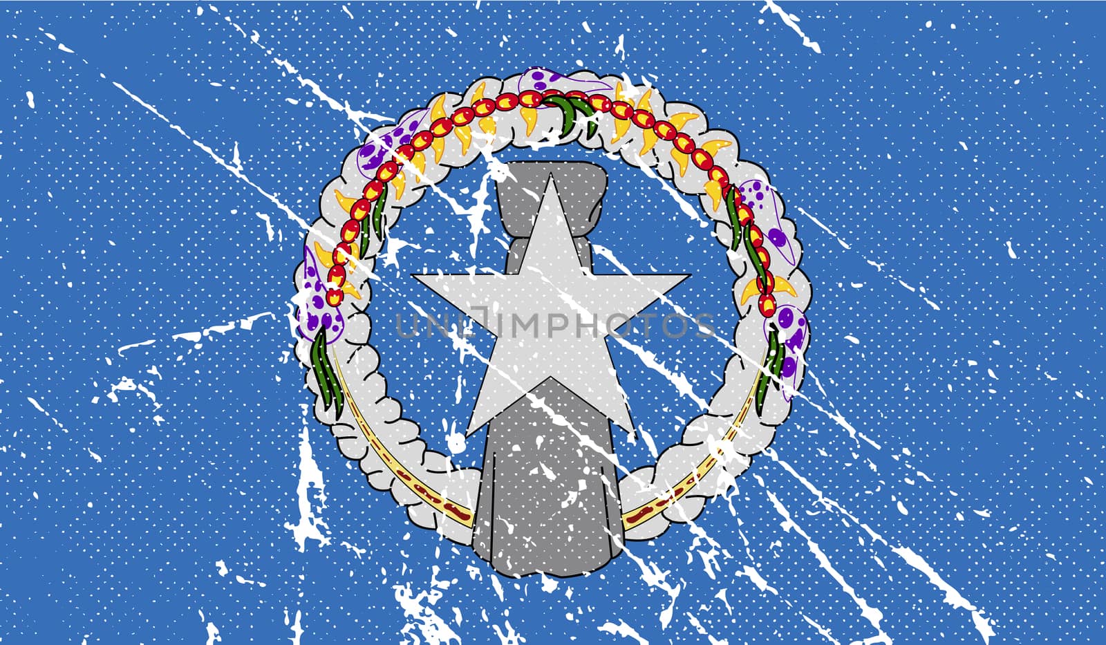 Flag of Mariana Islands with old texture.  illustration