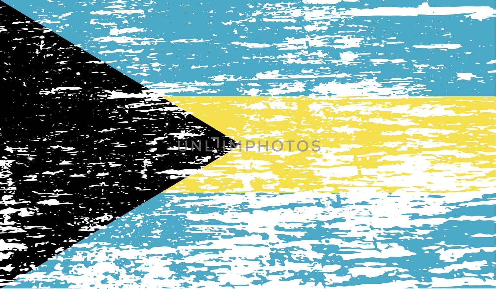 Flag of Bahamas with old texture.  illustration