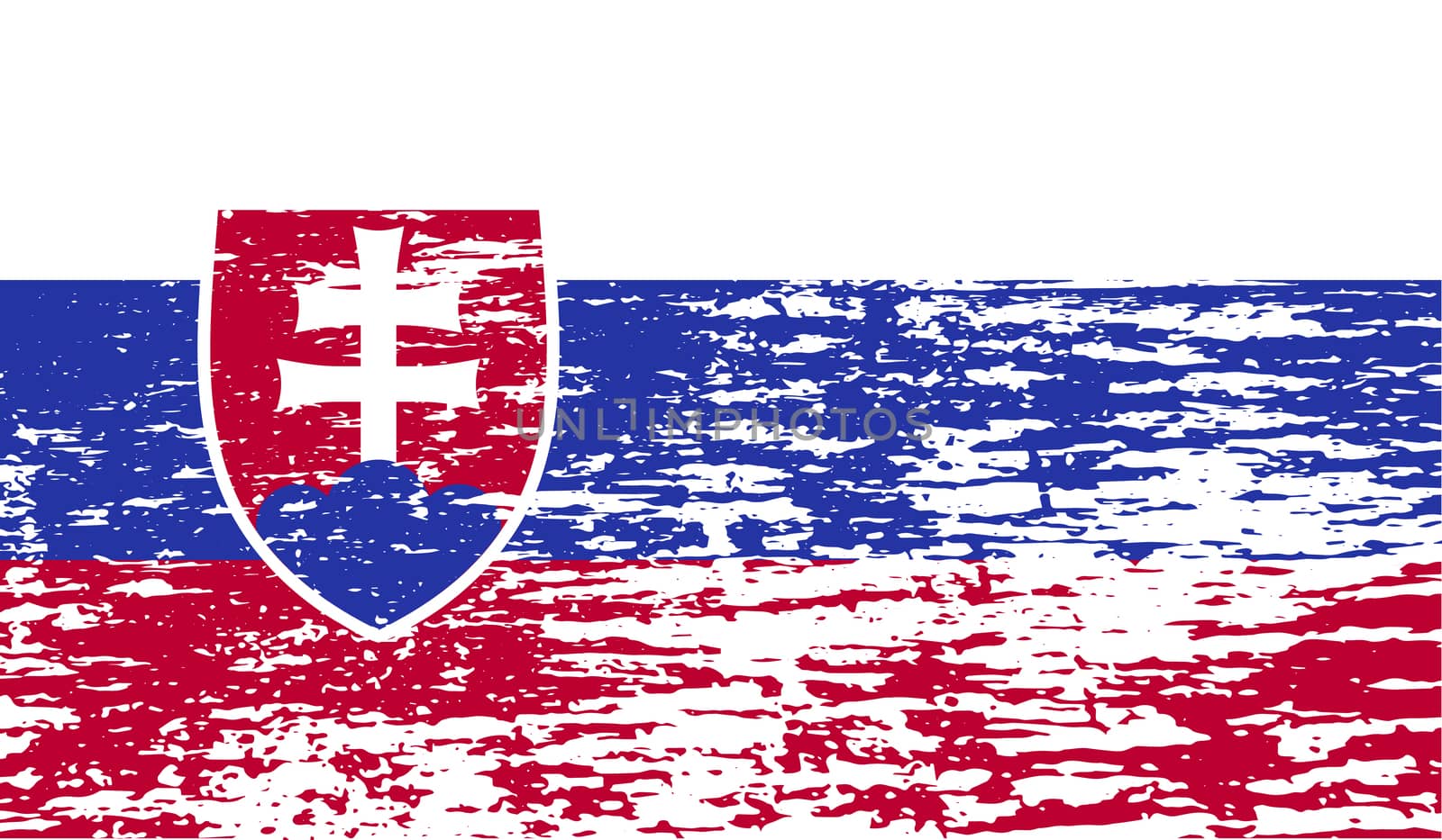 Flag of Slovakia with old texture.  illustration