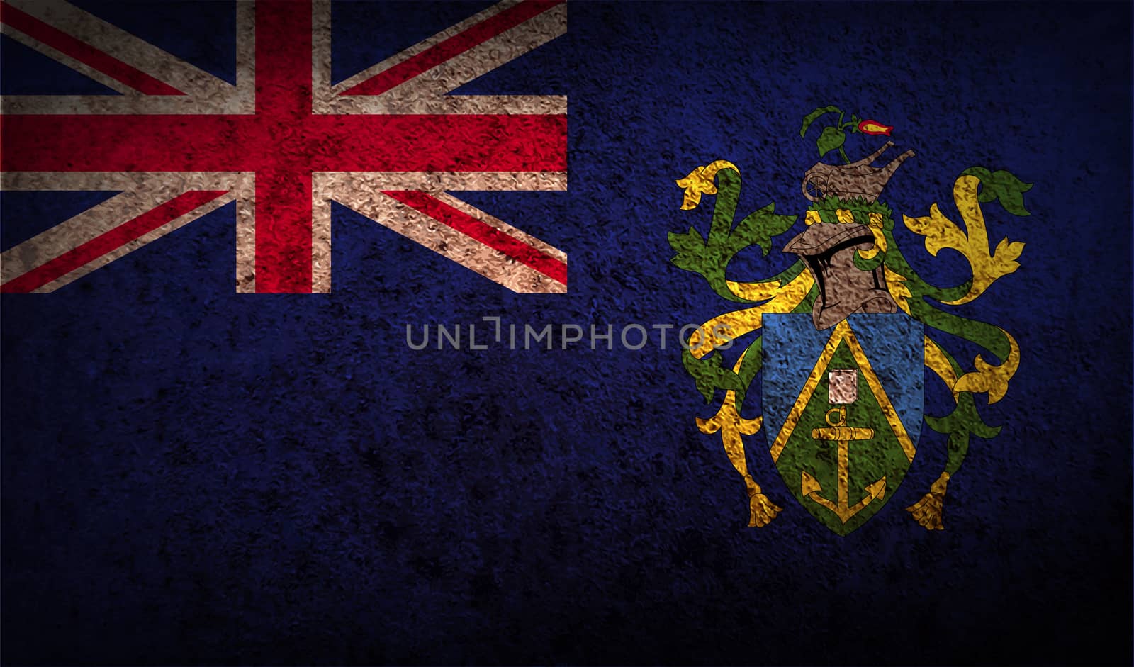 Flag of Pitcairn Islands with old texture.  by serhii_lohvyniuk