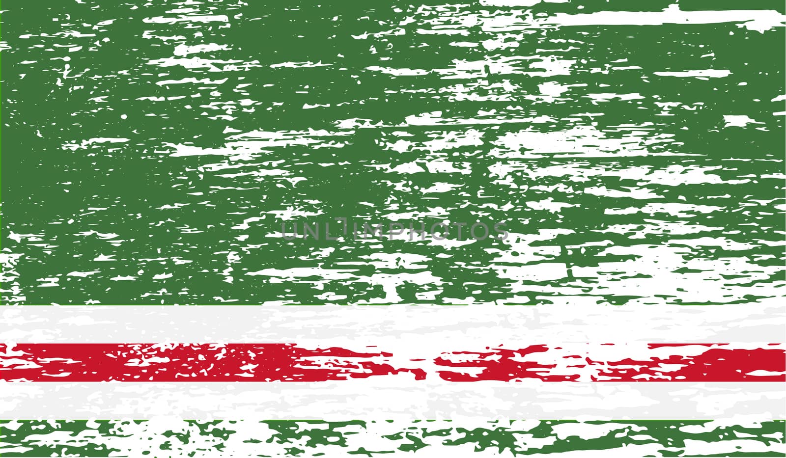 Flag of Chechen Republic of Ichkeria with old texture. Vector illustration