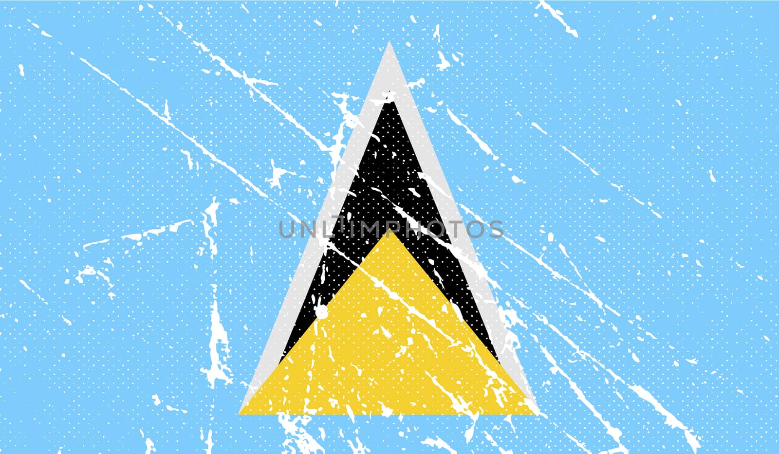 Flag of Saint Lucia with old texture.  by serhii_lohvyniuk