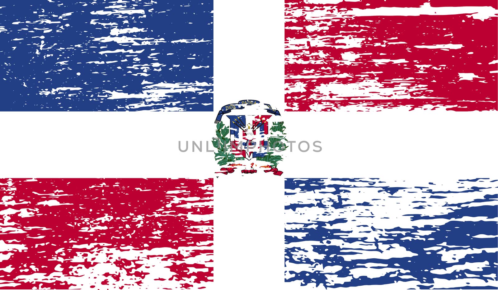 Flag of Dominican Republic with old texture.  illustration