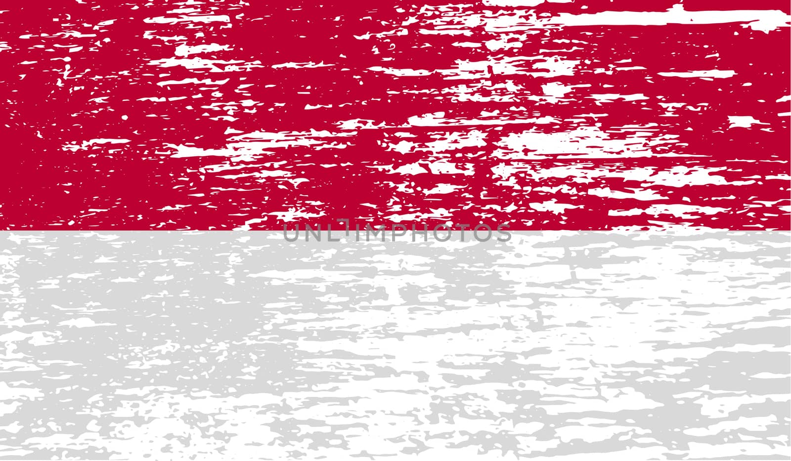 Flag of Indonesia with old texture.  illustration