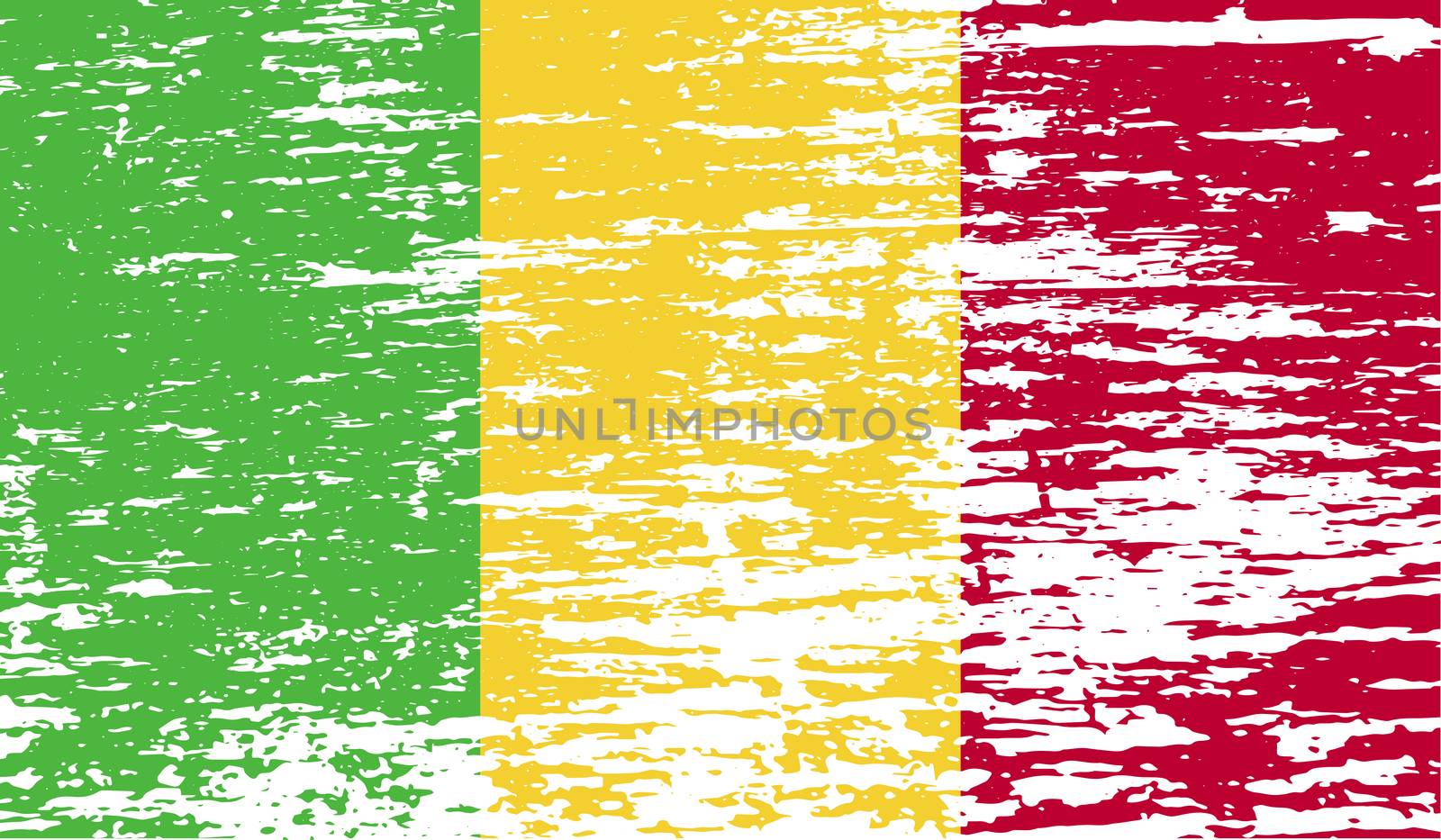 Flag of Mali with old texture.  by serhii_lohvyniuk