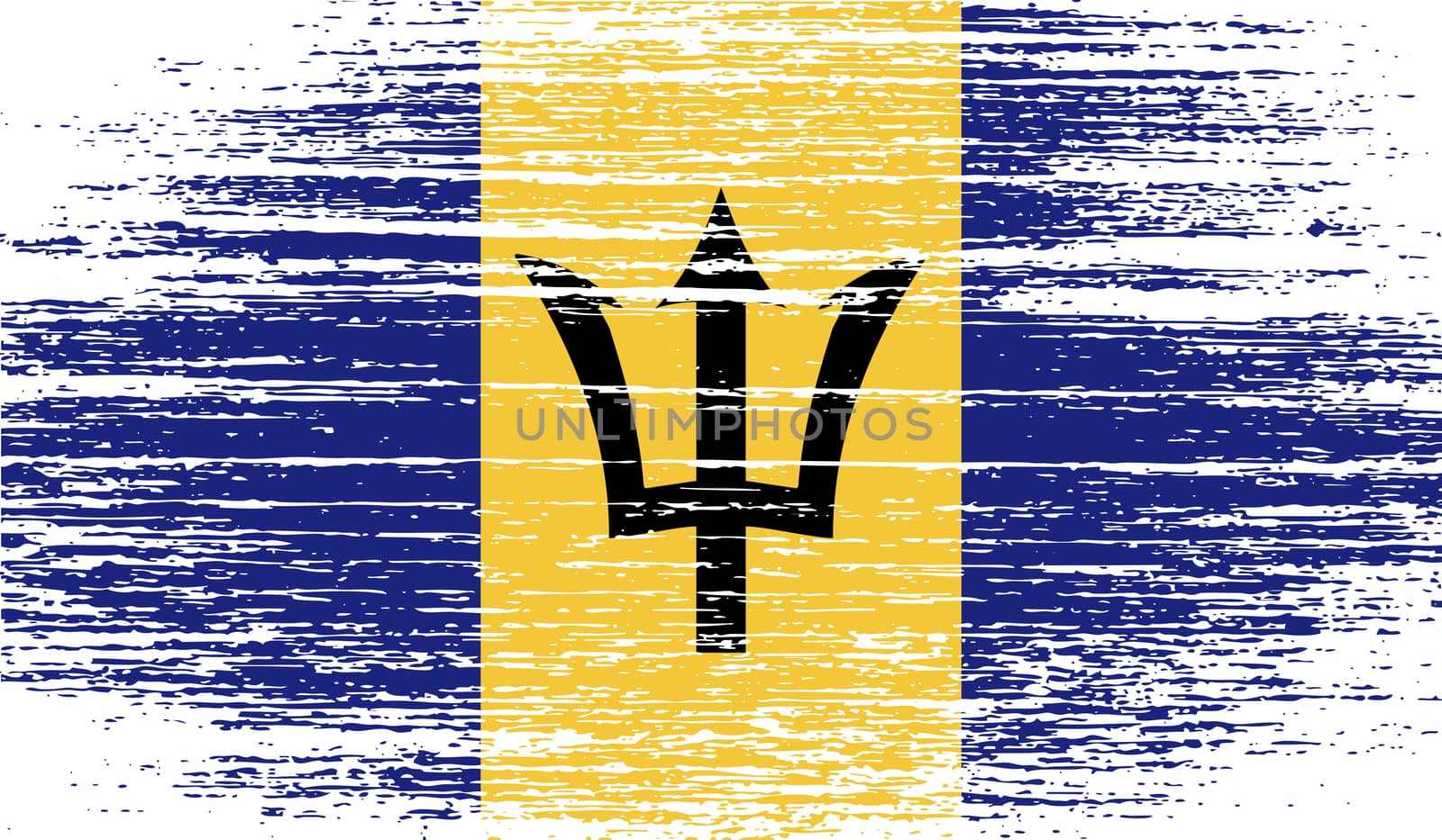 Flag of Barbados with old texture.  by serhii_lohvyniuk