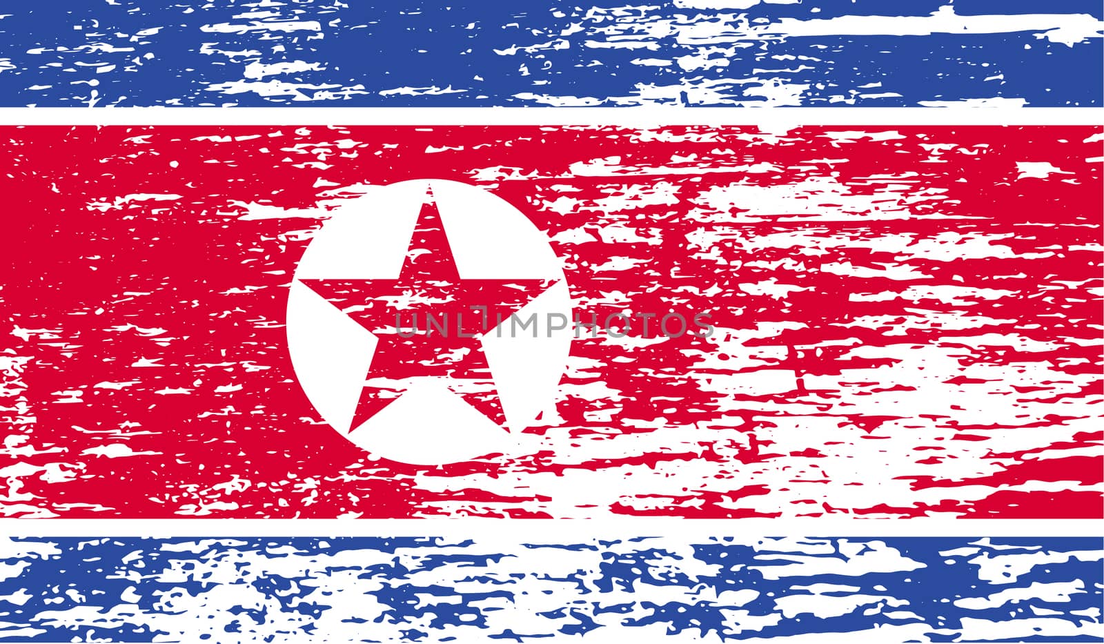 Flag of North Korea with old texture.  by serhii_lohvyniuk