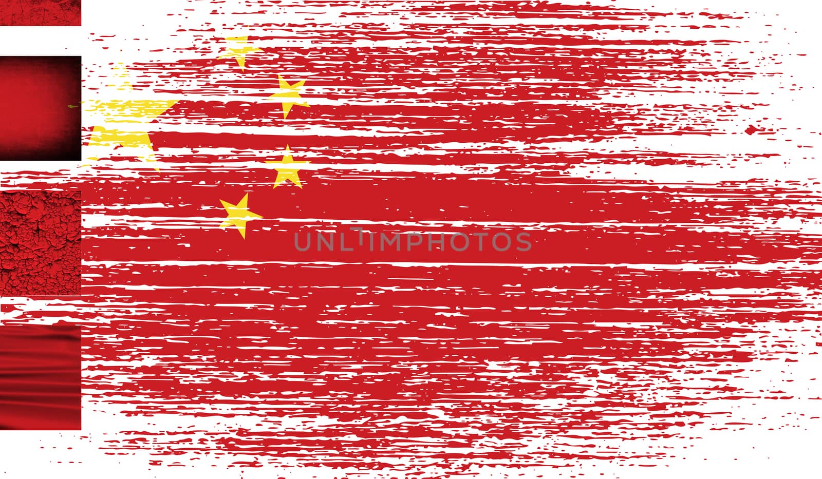 Flag of China with old texture.  by serhii_lohvyniuk