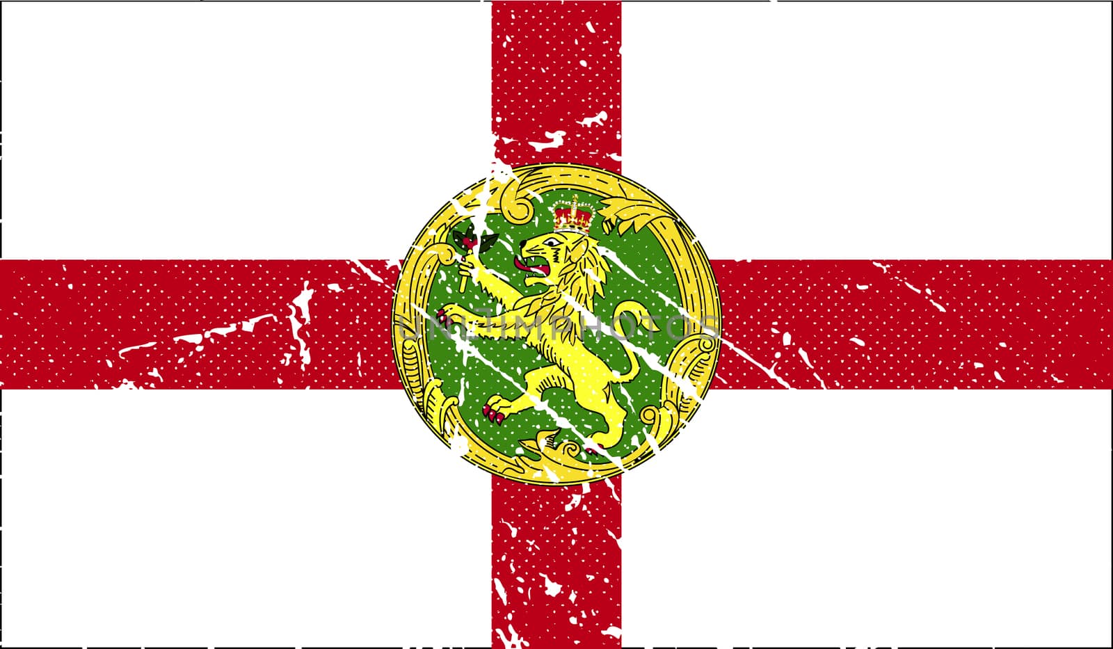 Flag of Alderney with old texture.  by serhii_lohvyniuk
